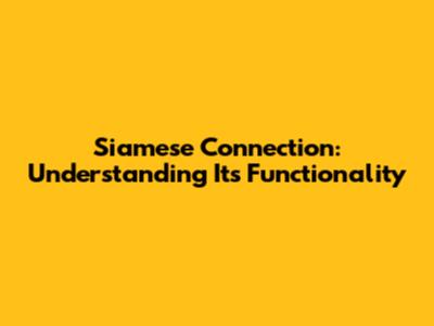 Siamese Connection: Understanding Its Functionality