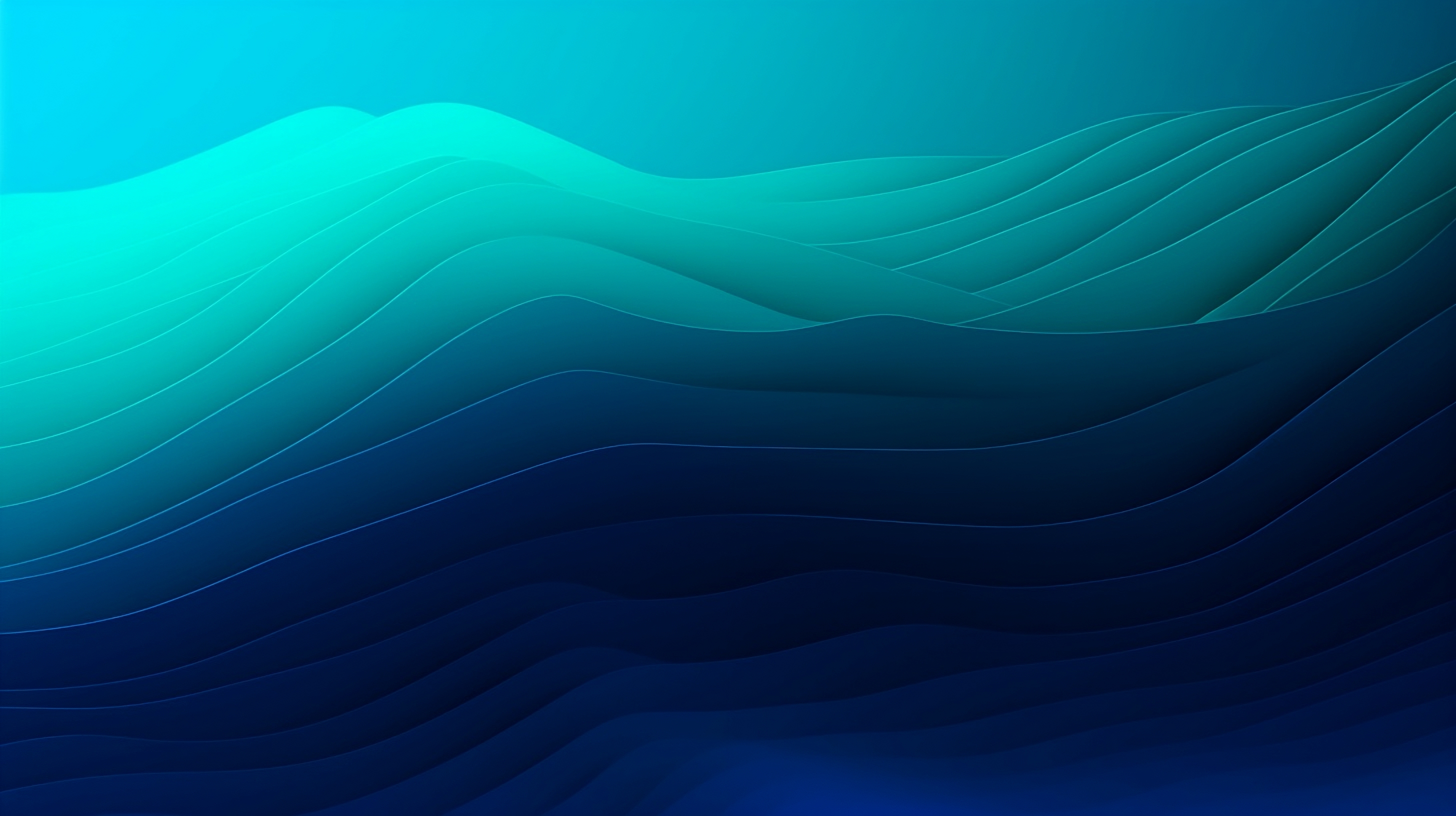 Abstract Wavy Background in Blue and Cyan