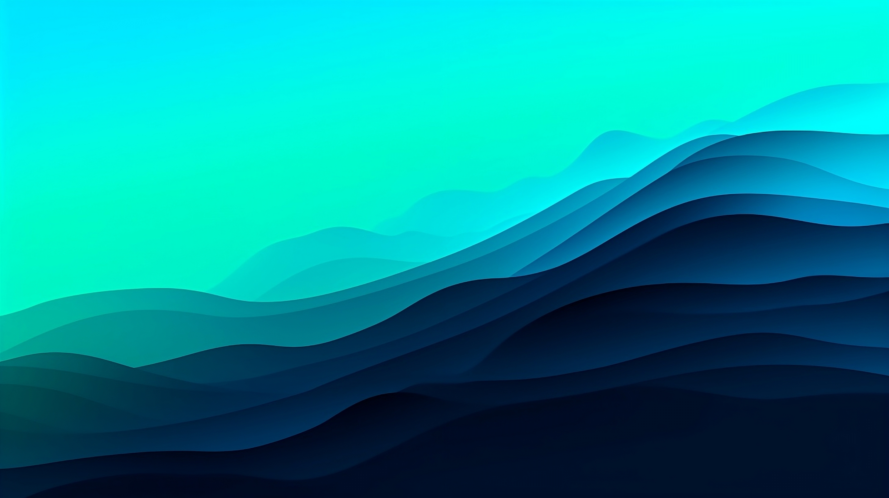 Abstract Wavy Background in Blue and Green