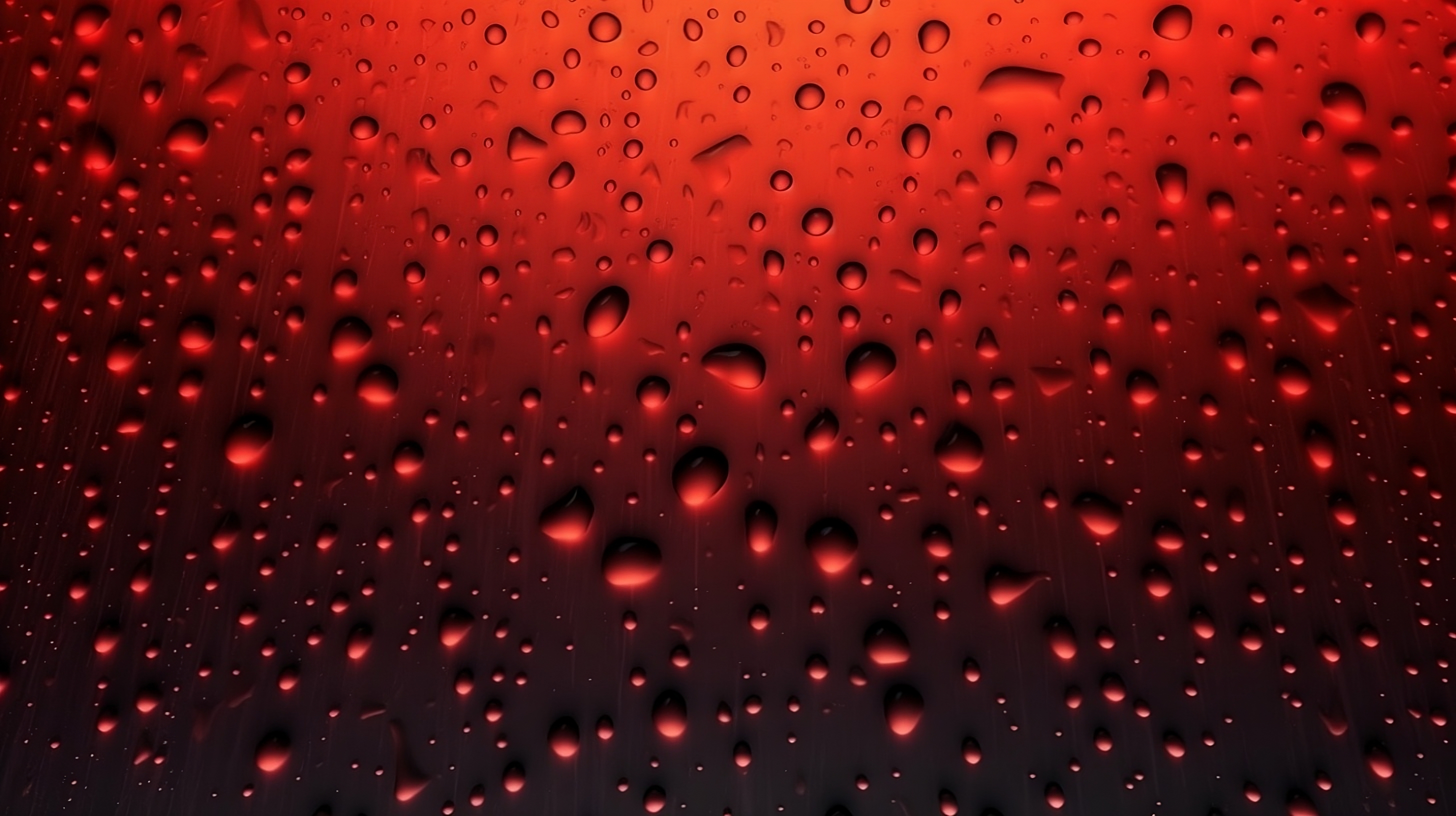 Beautiful rain drops on red gradient background