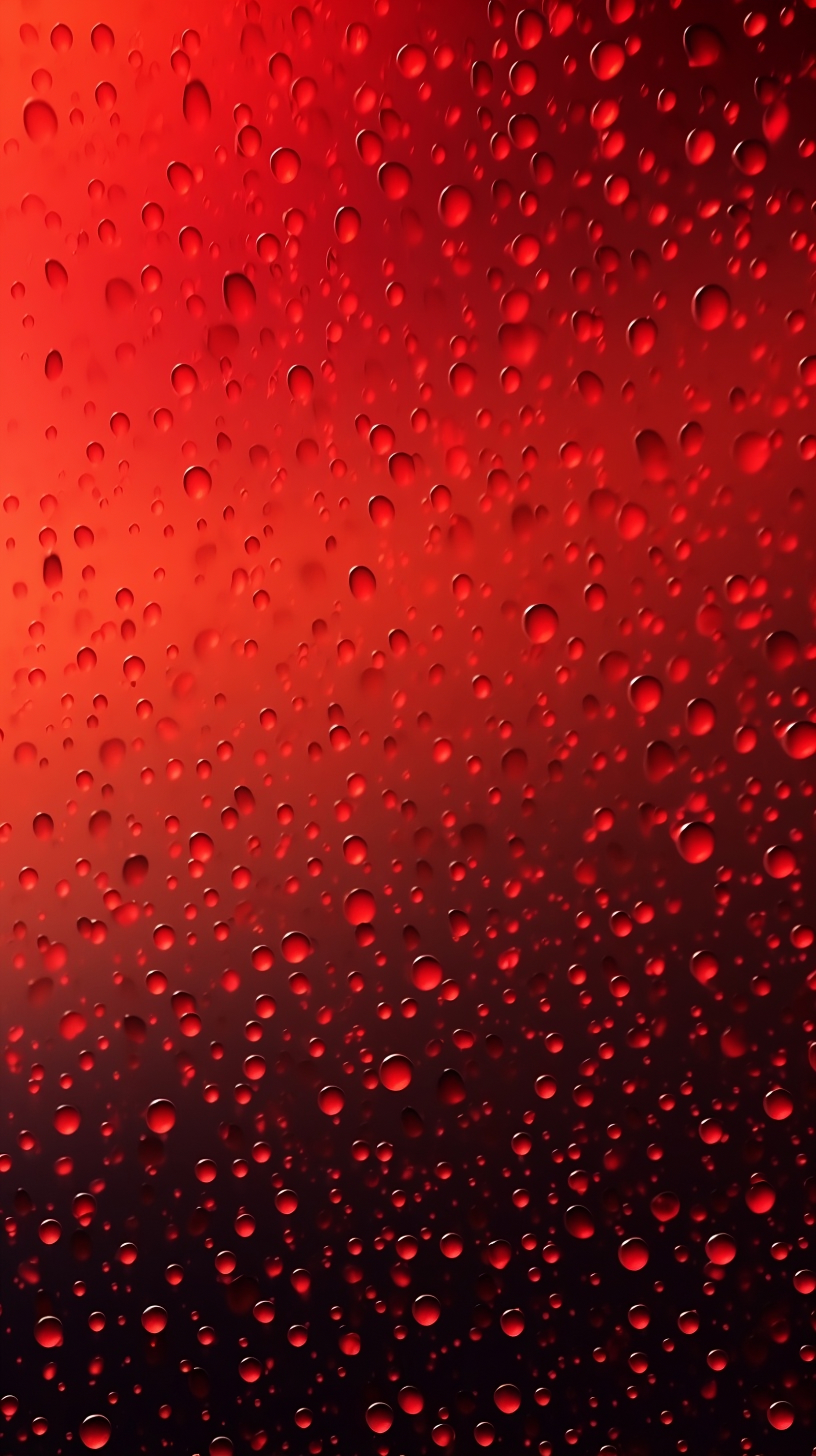 Beautiful rain drops on red gradient background, mobile background