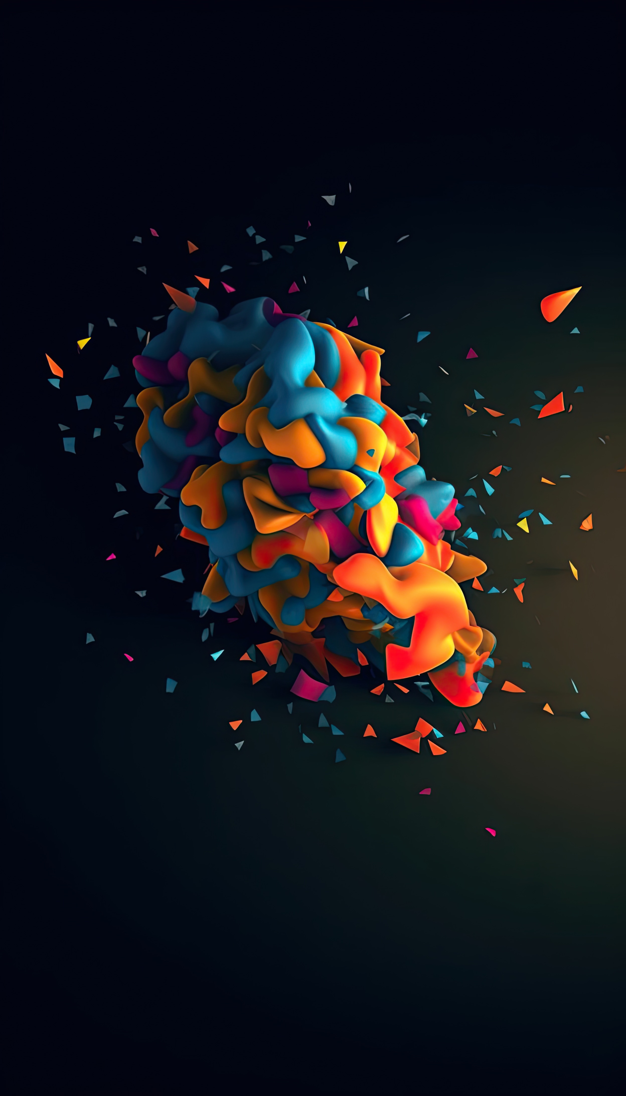 Modern 3d colorful abstract on dark background