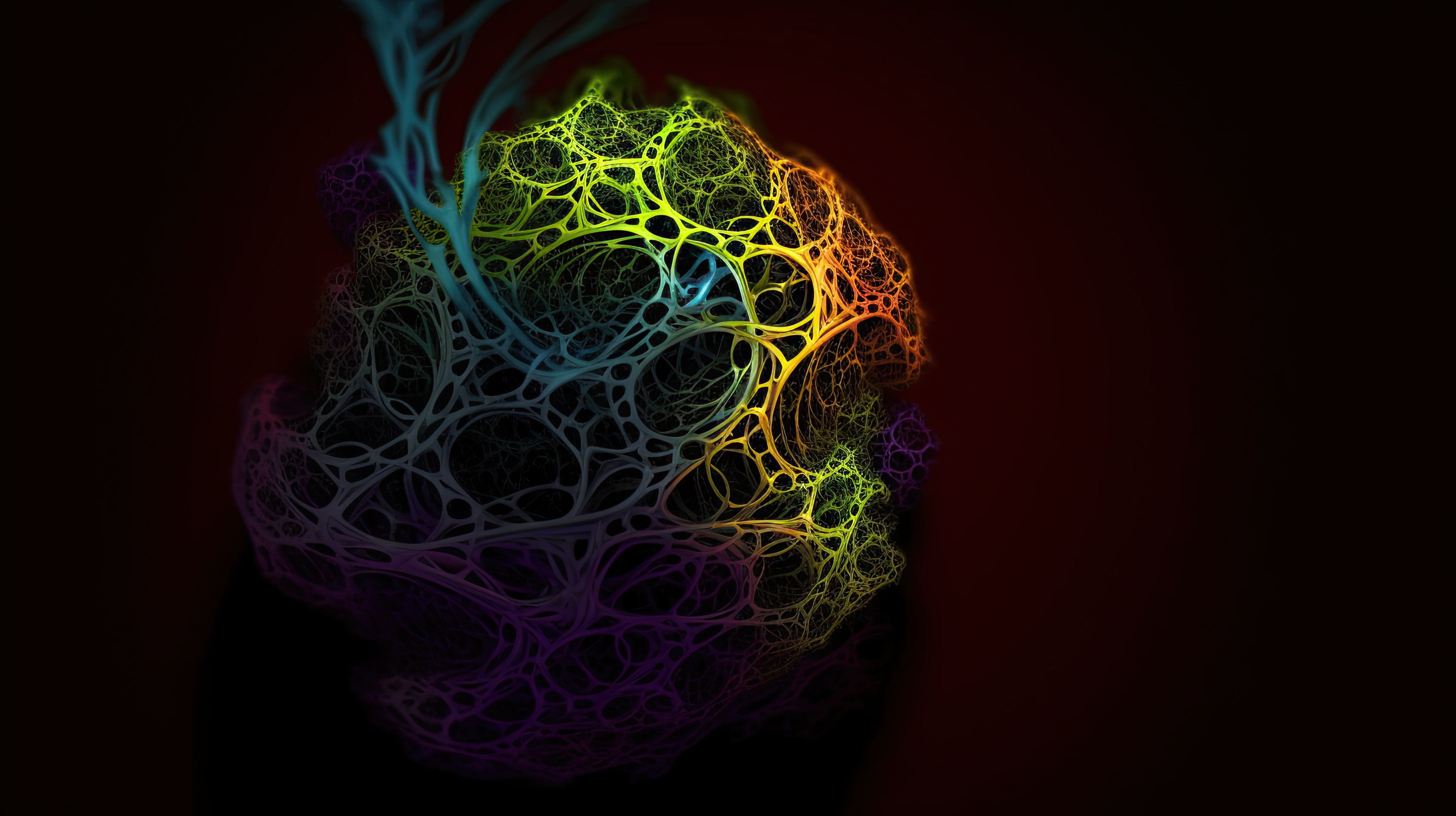 Modern 3d colorful abstract on dark background