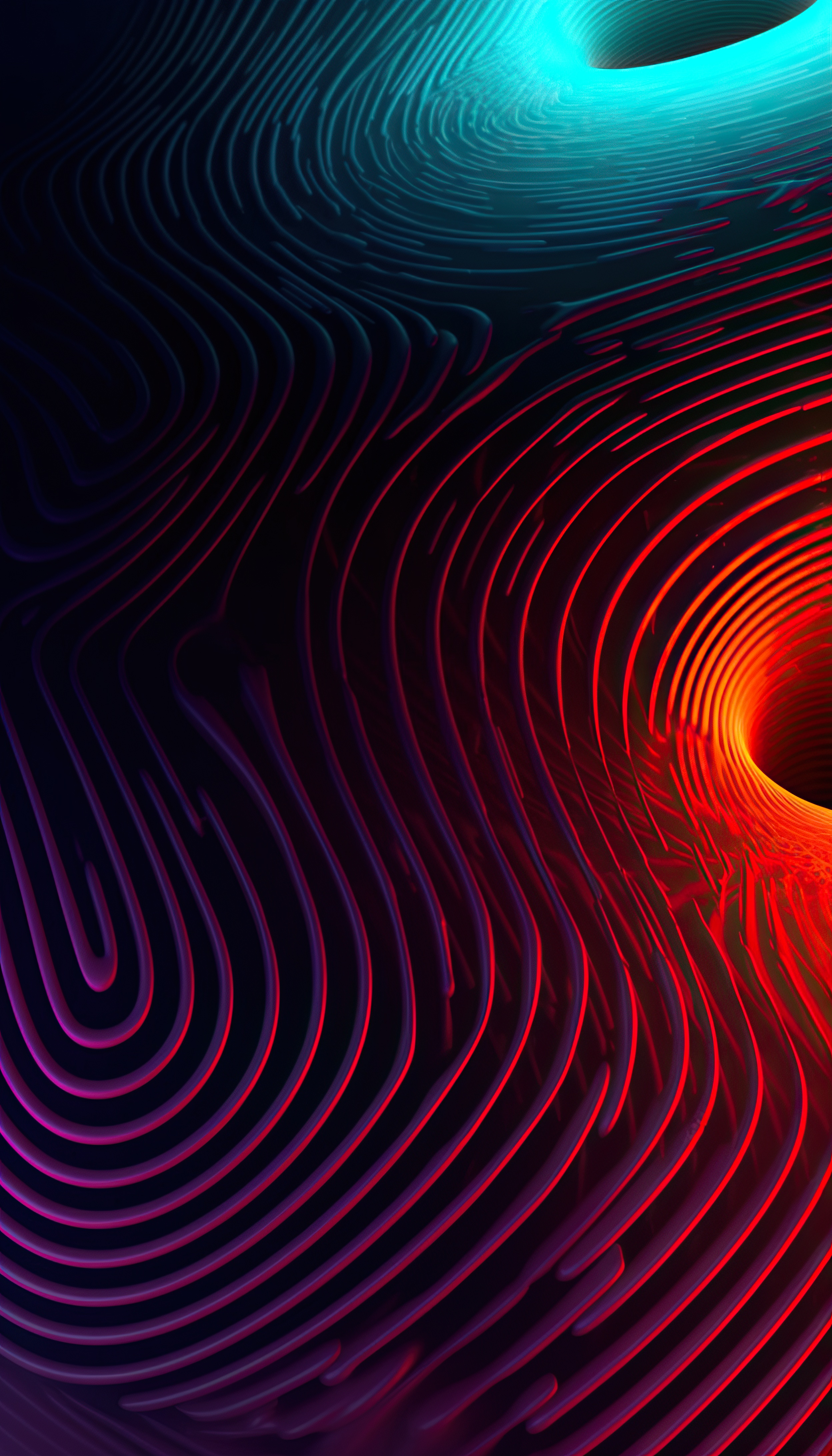 Modern 3d cyan red abstract on dark background