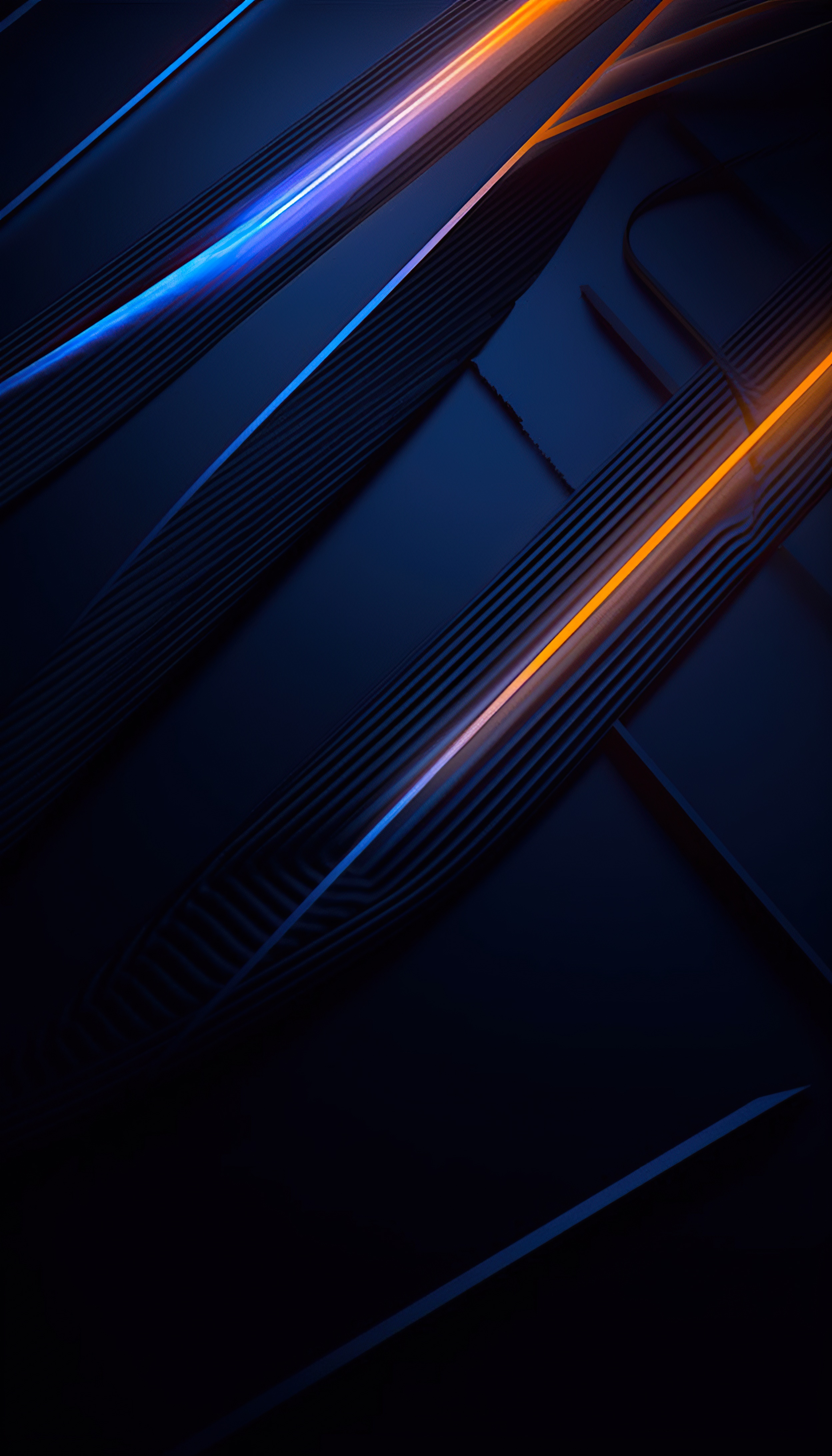 Modern blue orange abstract on dark background