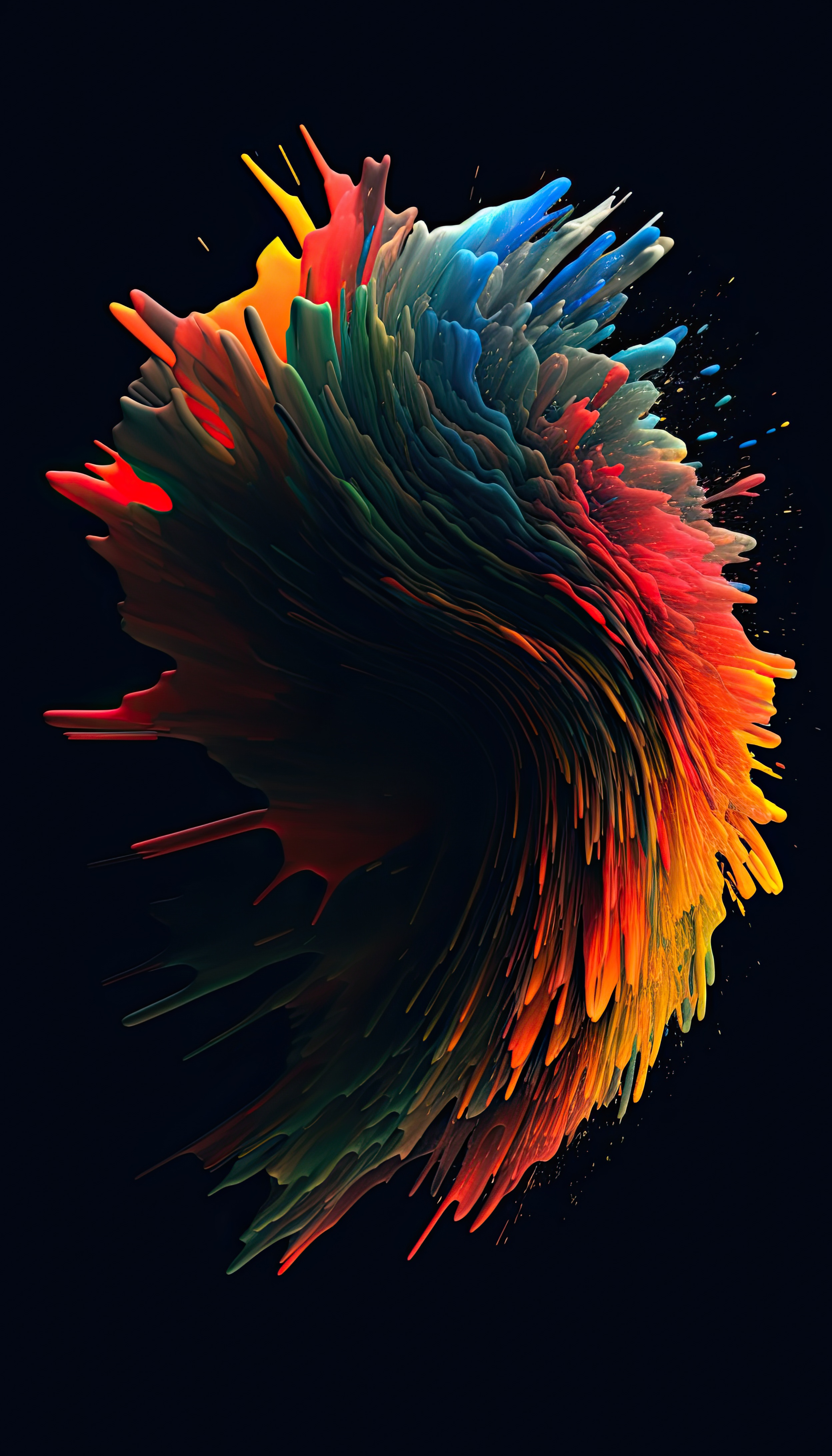 Modern colorful 3d abstract on dark background