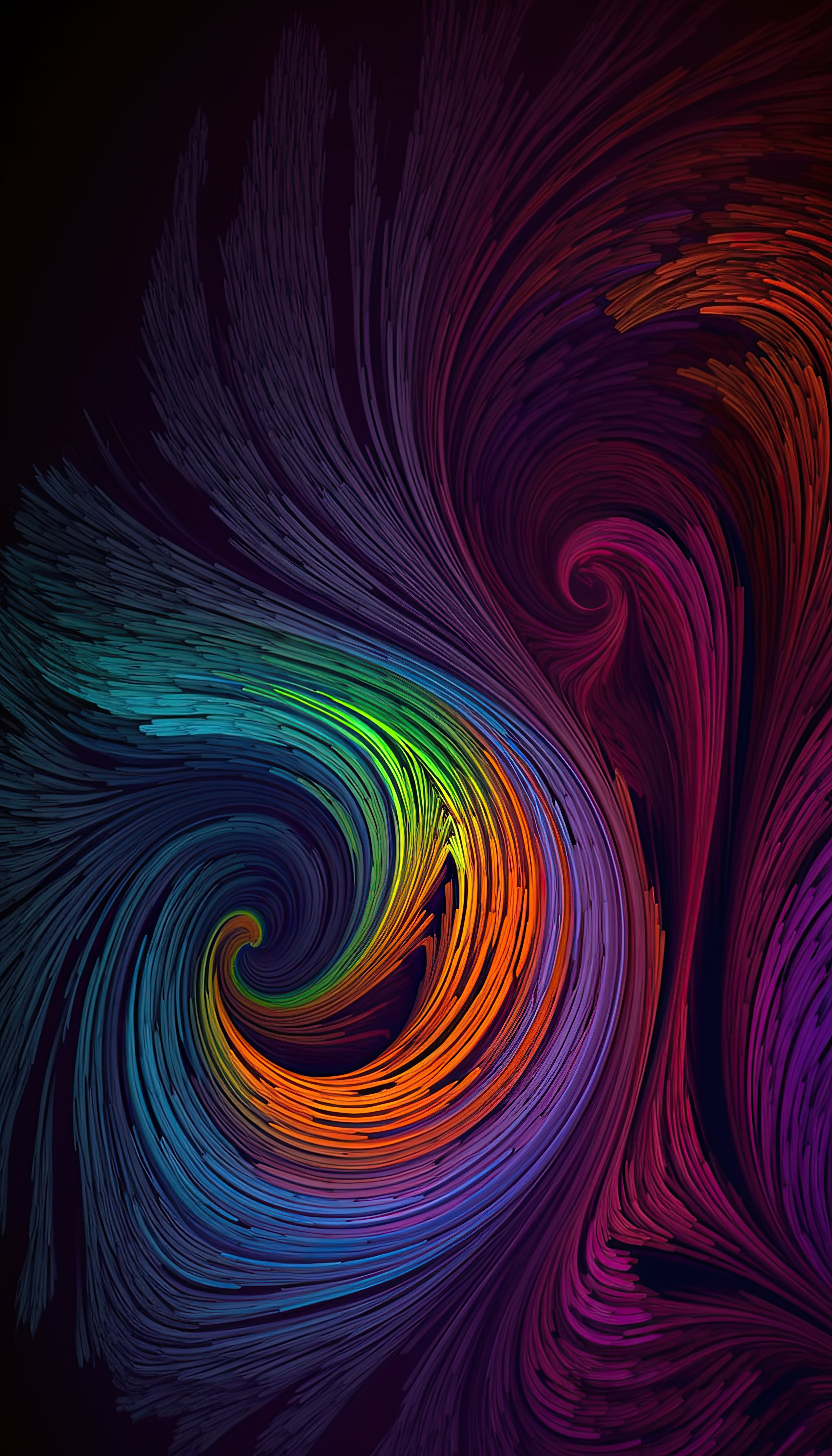 Modern colorful waves abstract on dark background