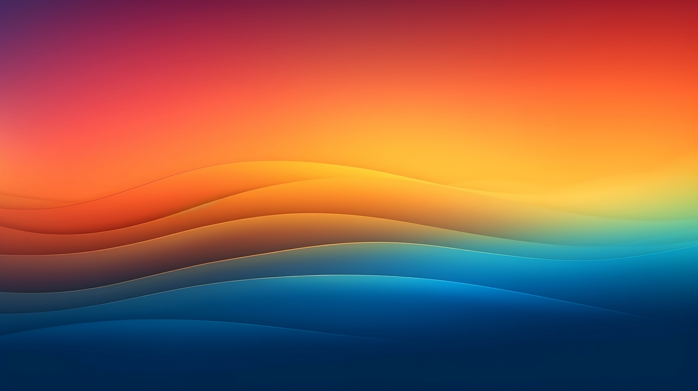 Orange blue cyan gradient abstract waves