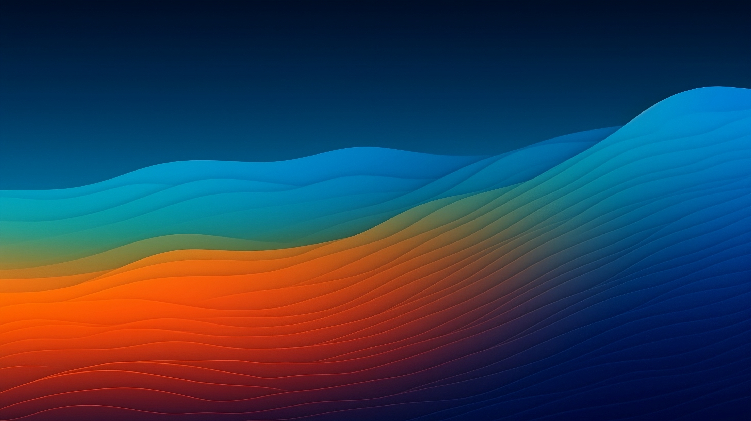 Orange blue cyan gradient abstract waves background