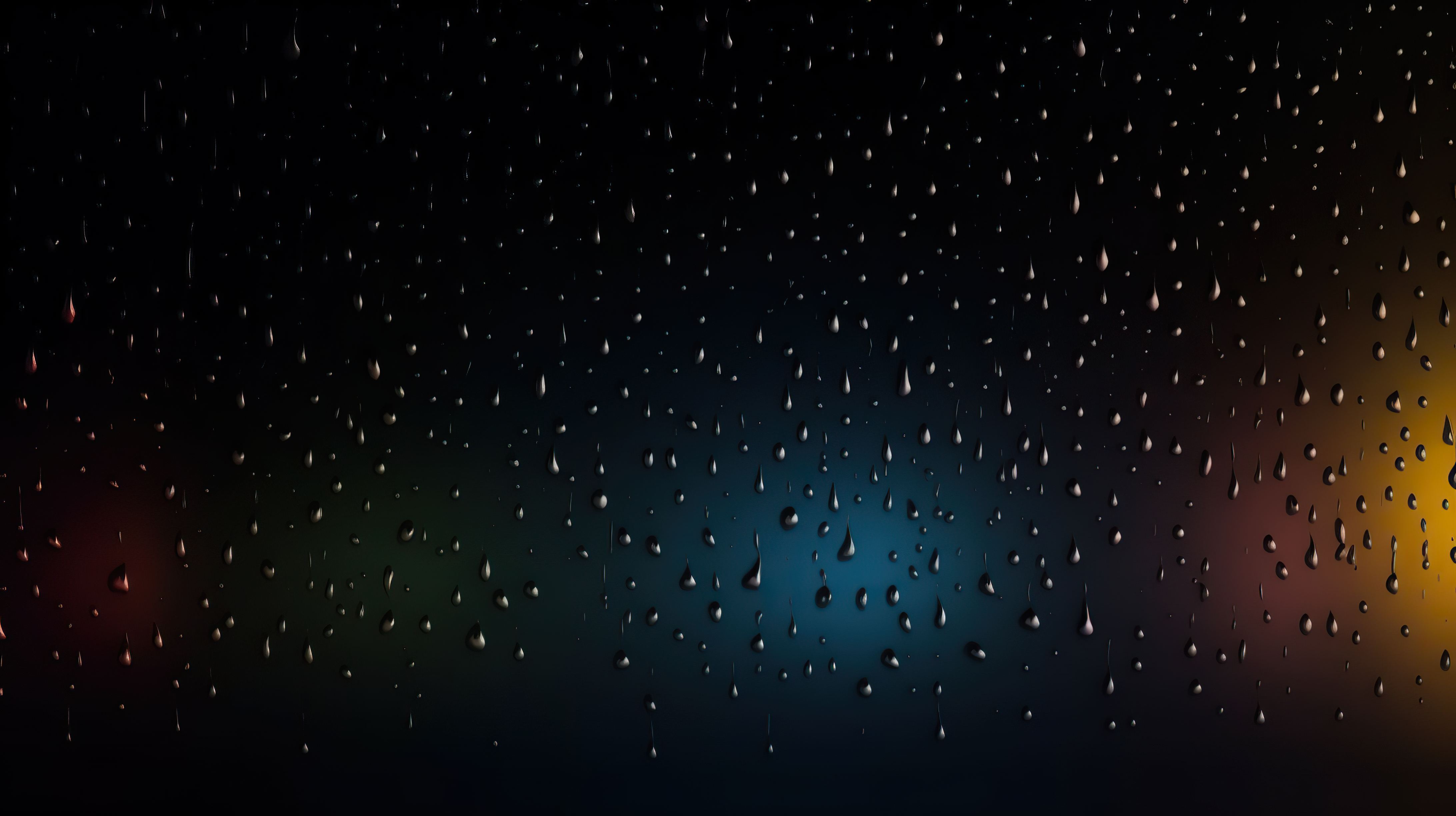 Small raindrops on dark background