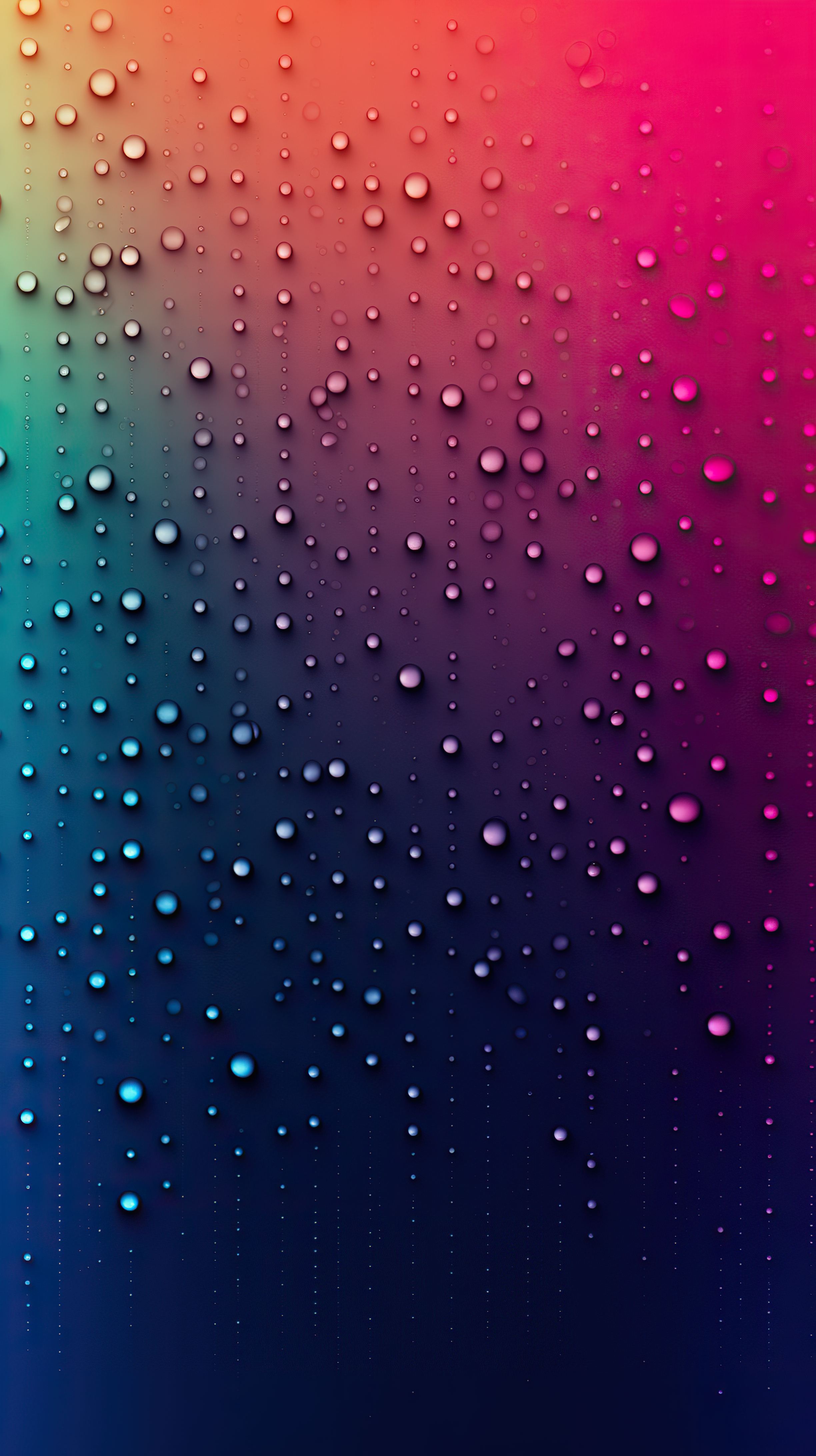 Small raindrops on the colorful gradient background