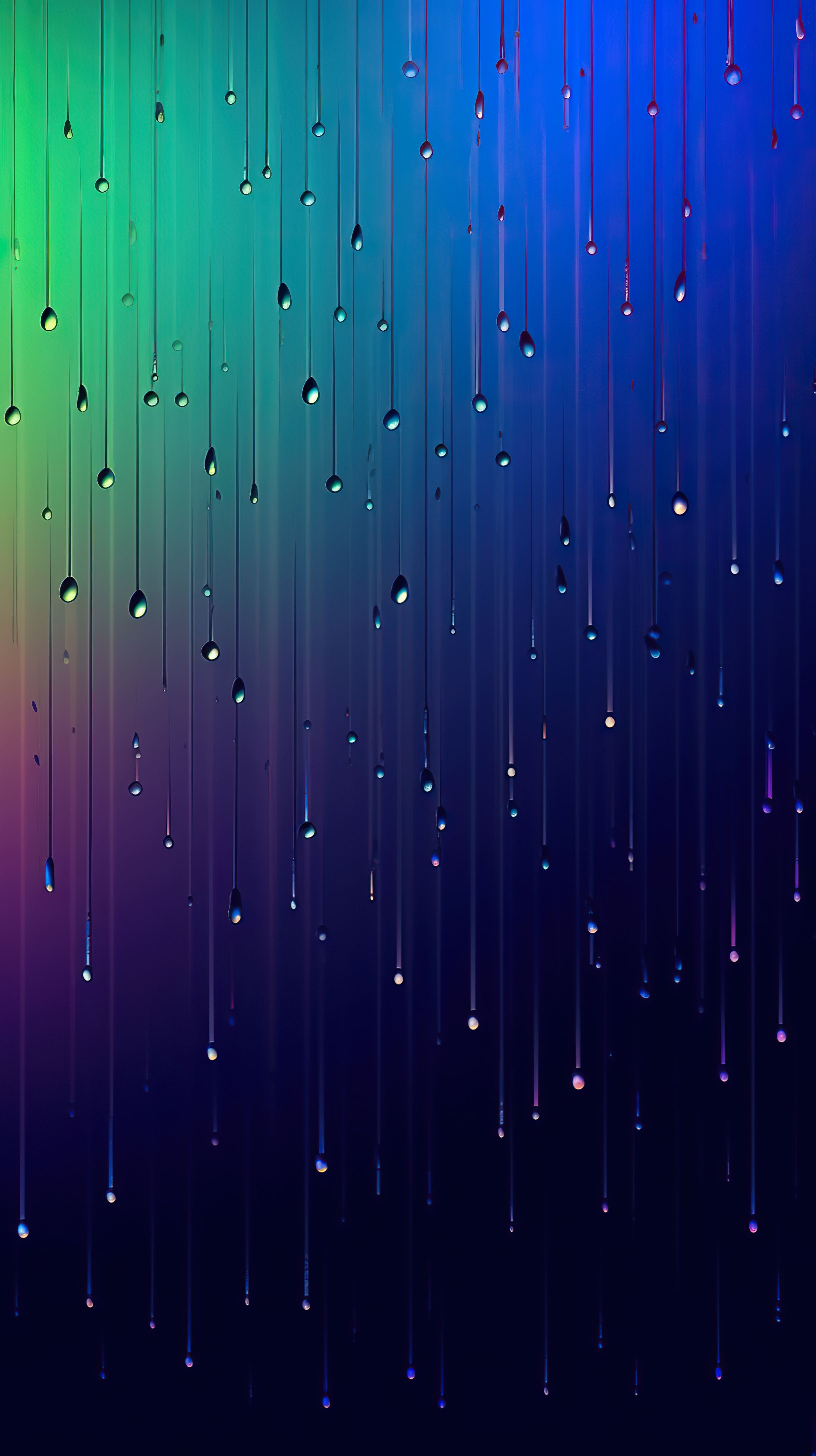 Small raindrops on the colorful gradient background