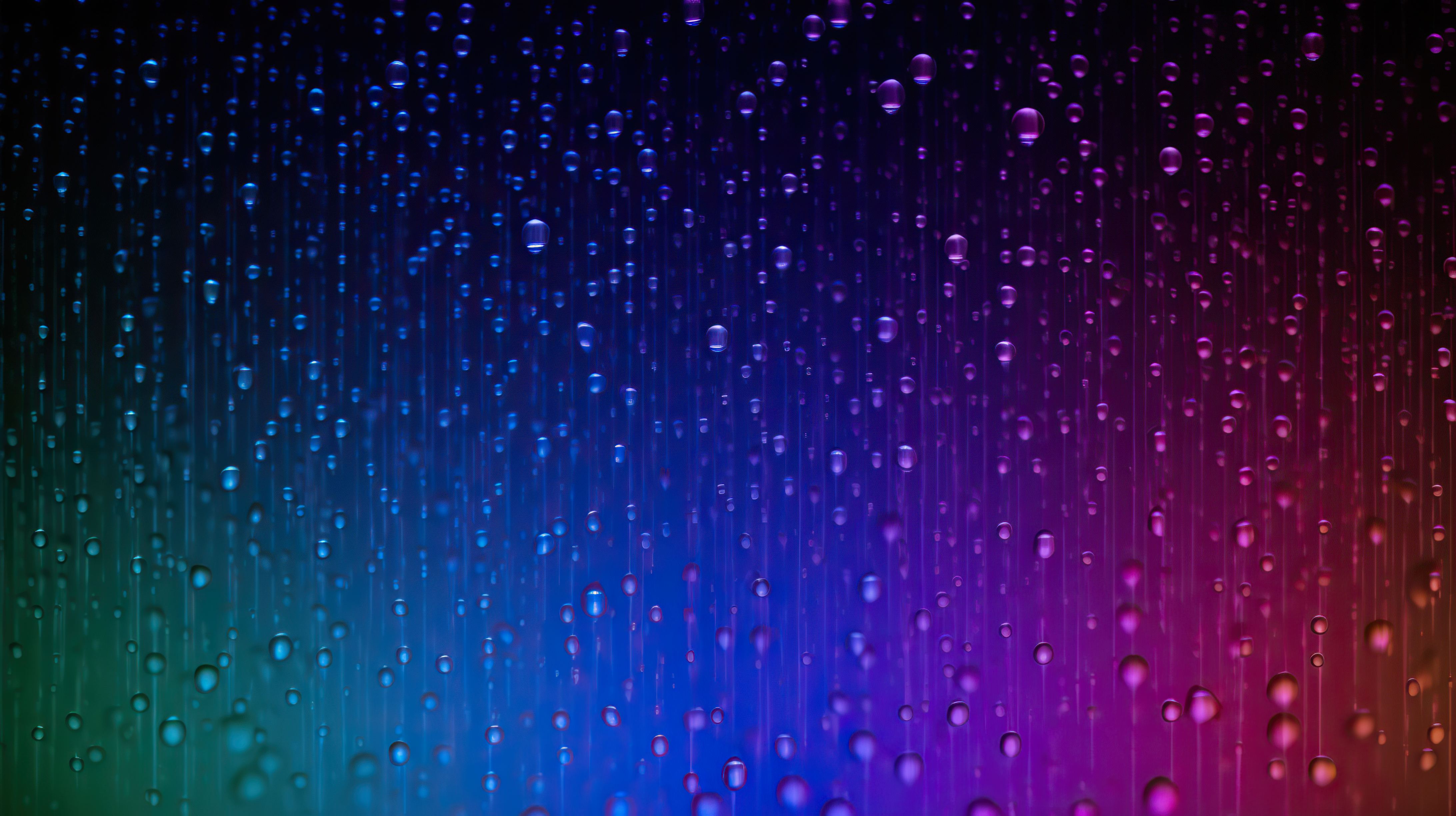 Small raindrops on the colorful gradient background