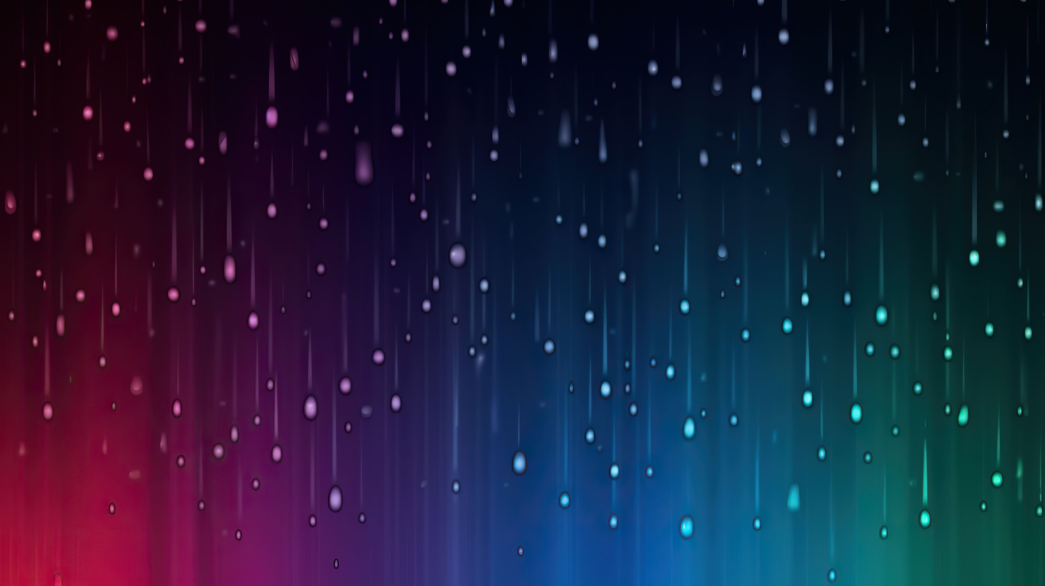 Small raindrops on the colorful gradient background