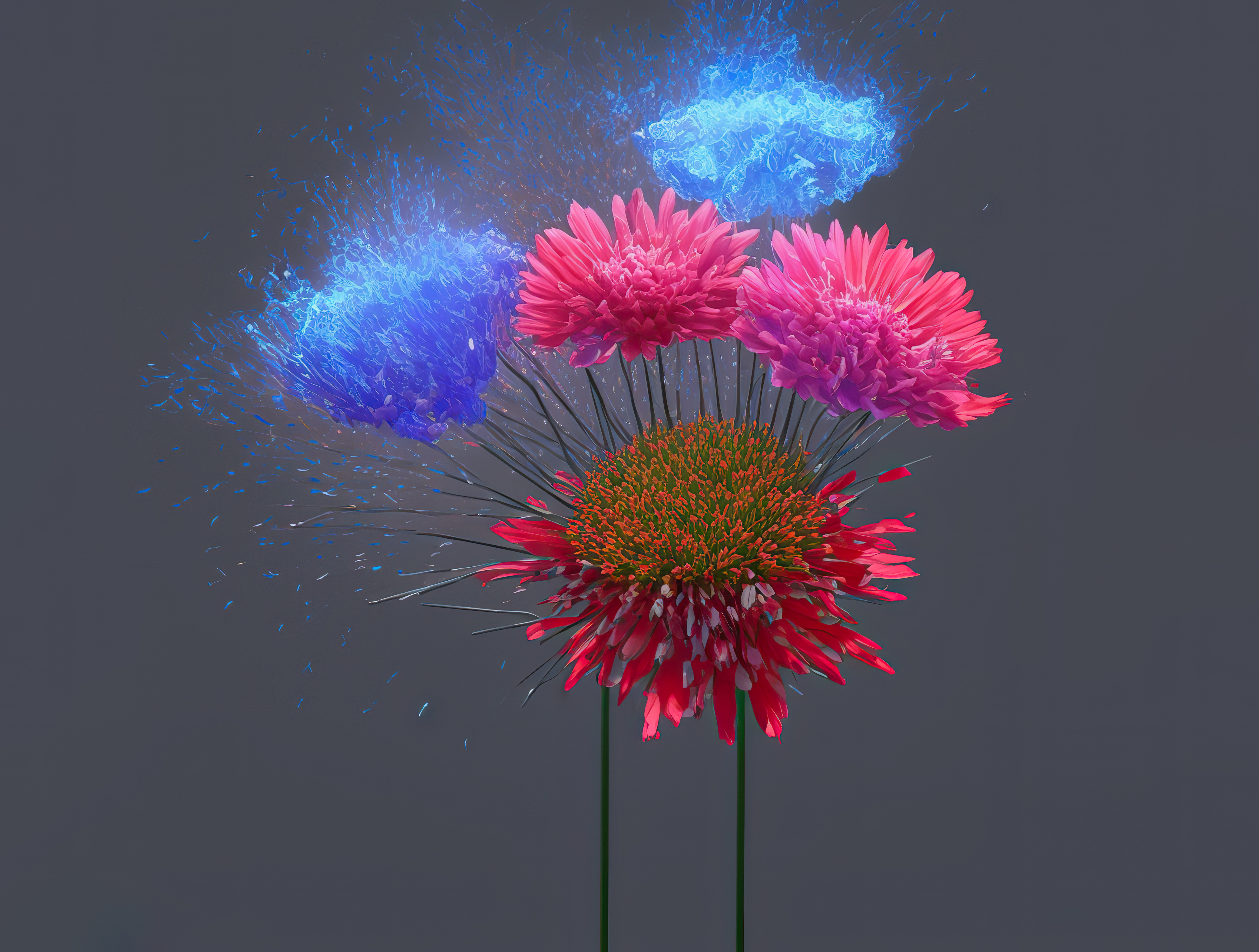 Stunning Bouquet of Fantasy Colorful Flowers, ai generative