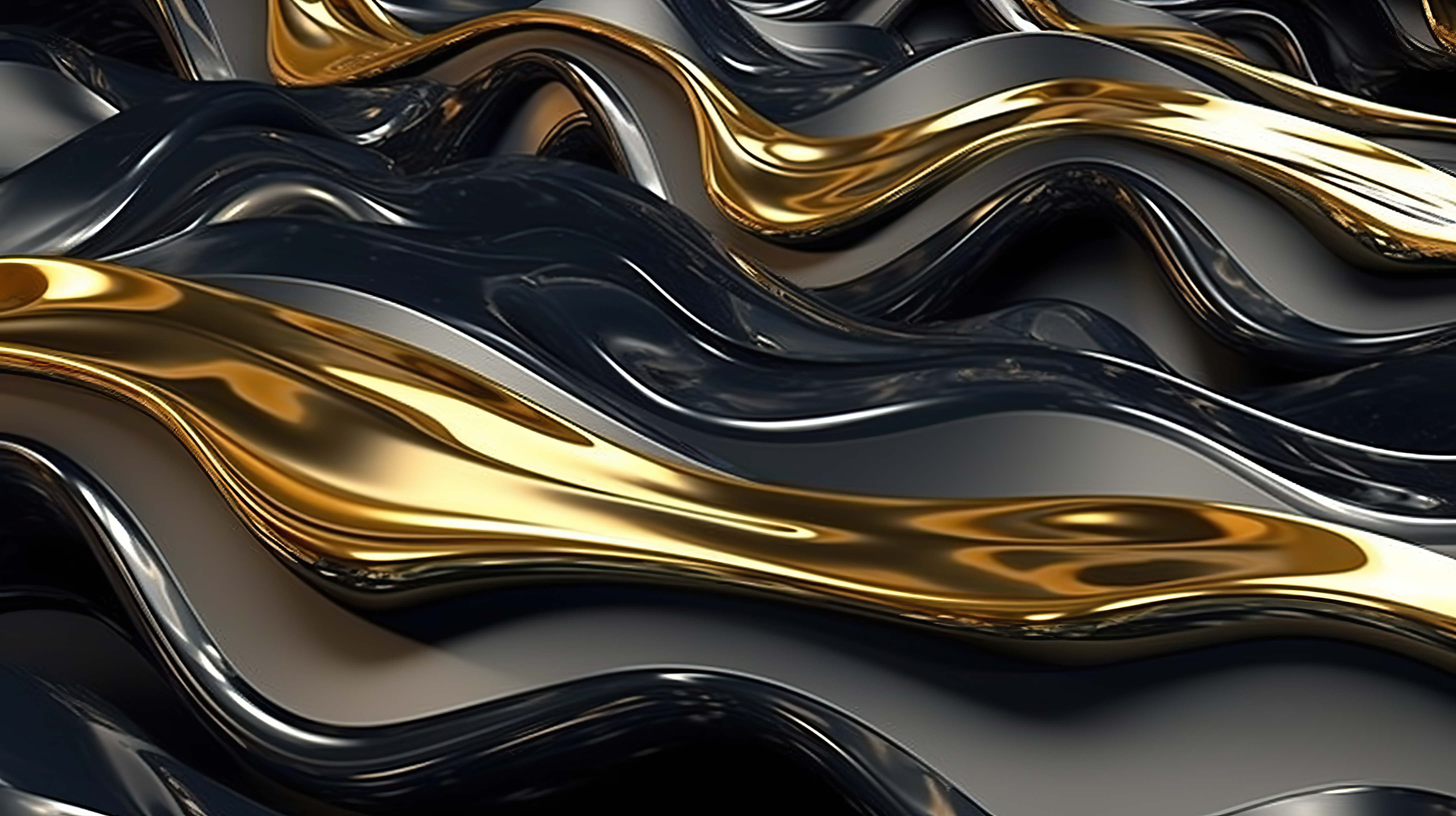 an elegant golden and black material, abstract and minimalist composition, an airy superposition of intense dark gray surfaces with very fine and very clear materials