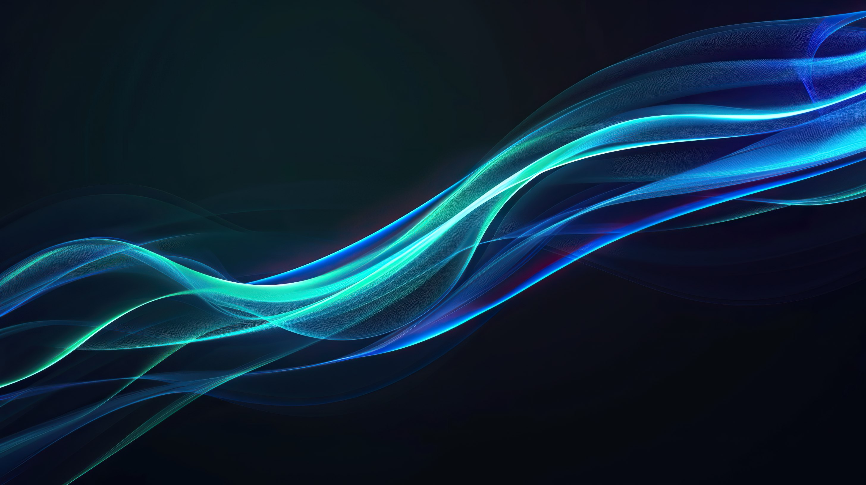 Abstract curved blue green, cyan line light effect