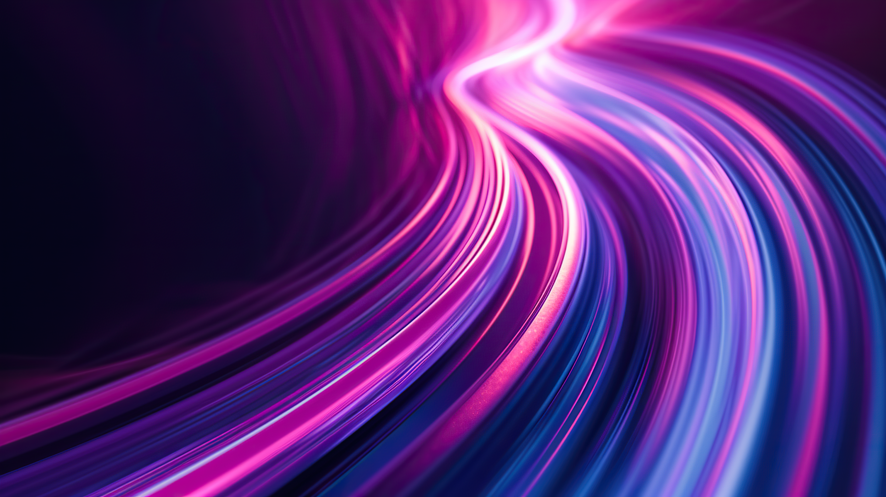 Abstract curved blue purple, pink line light effect