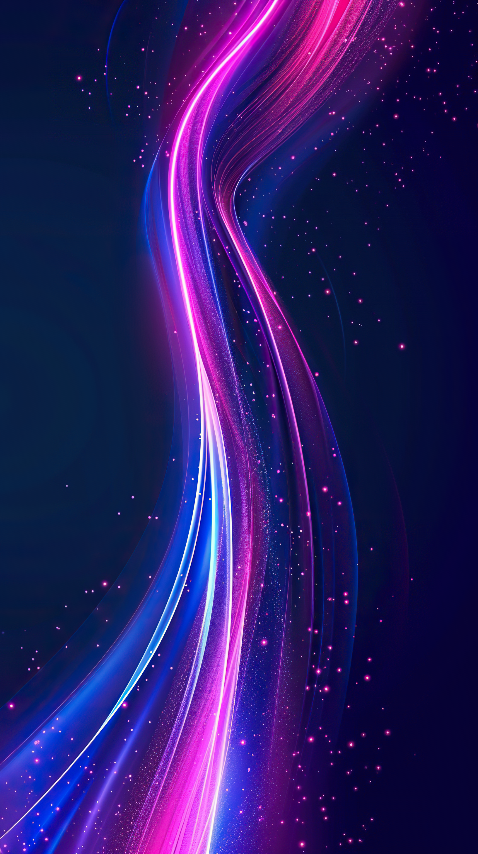 Abstract curved blue purple, pink line light effect