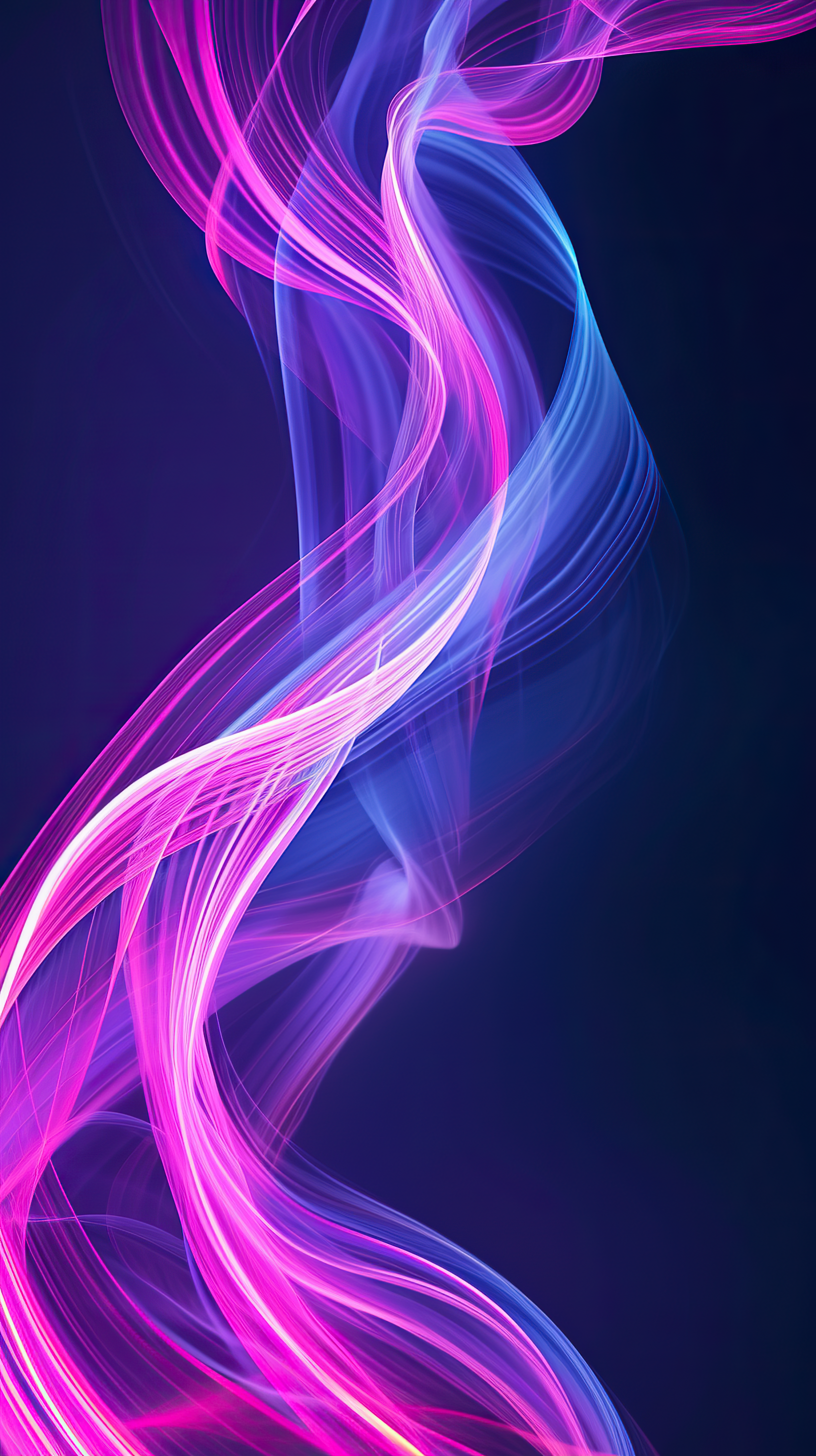 Abstract curved blue purple, pink line light effect