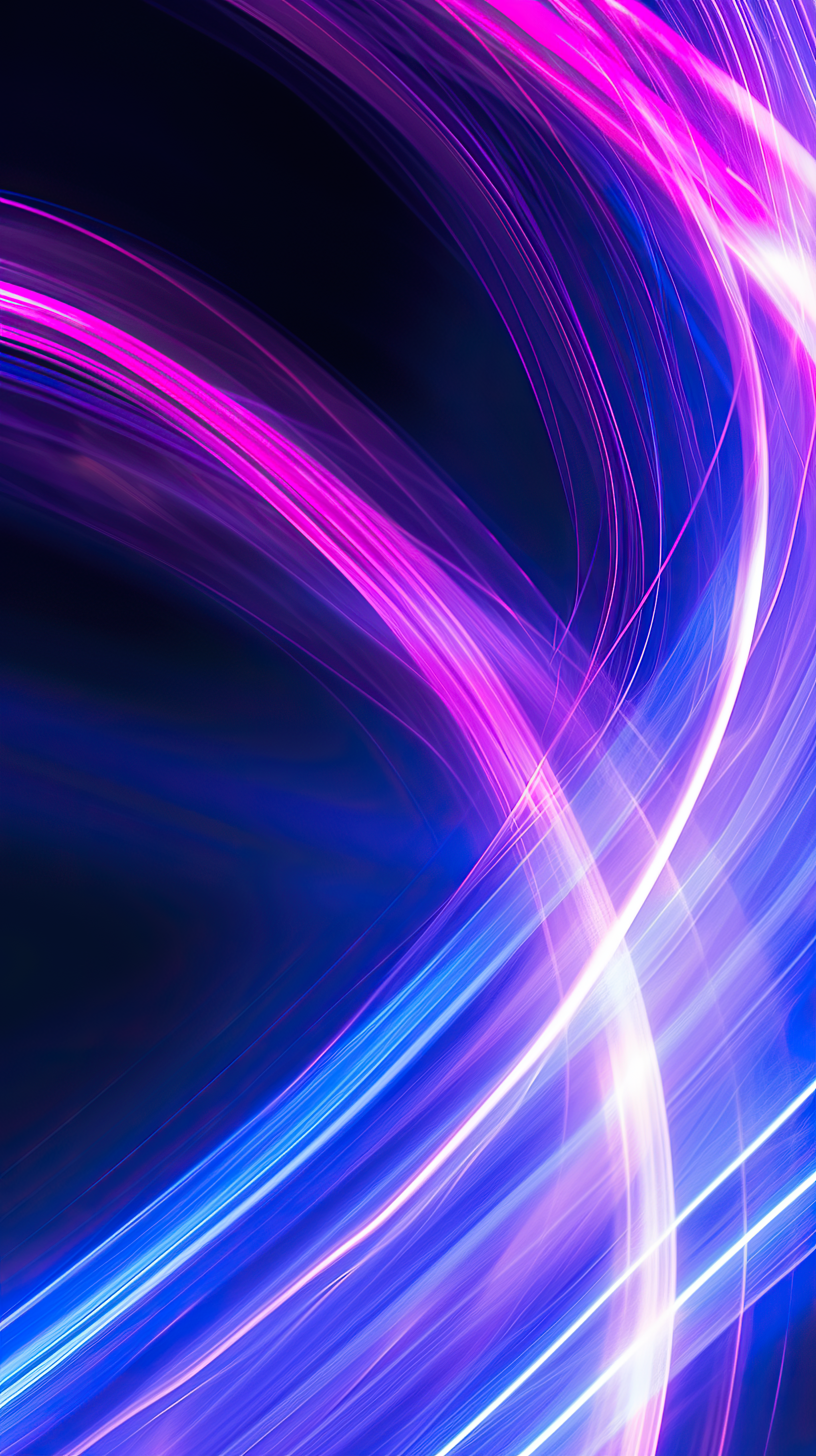 Abstract curved blue purple, pink line light effect