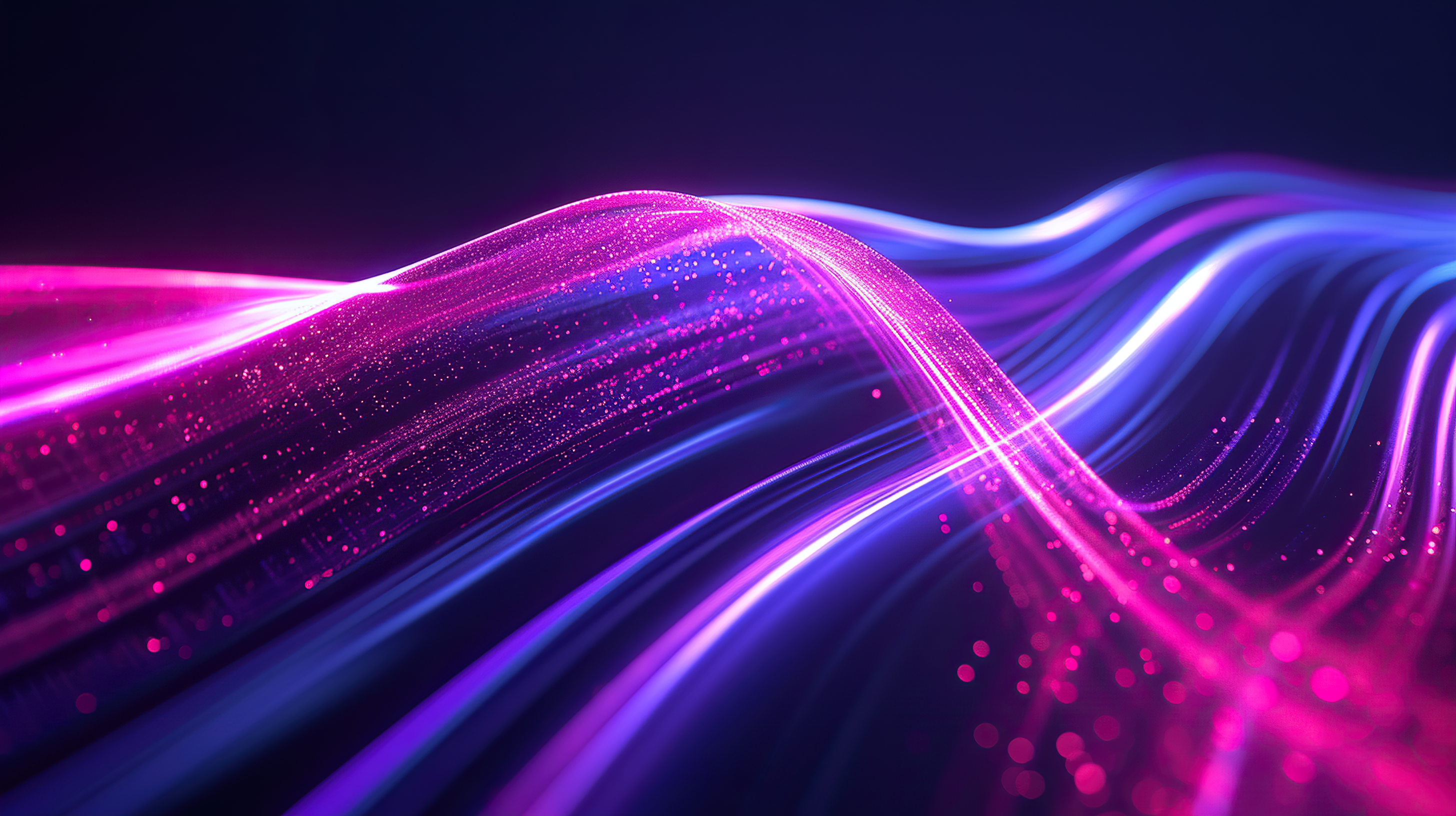 Abstract curved blue purple, pink line light effect