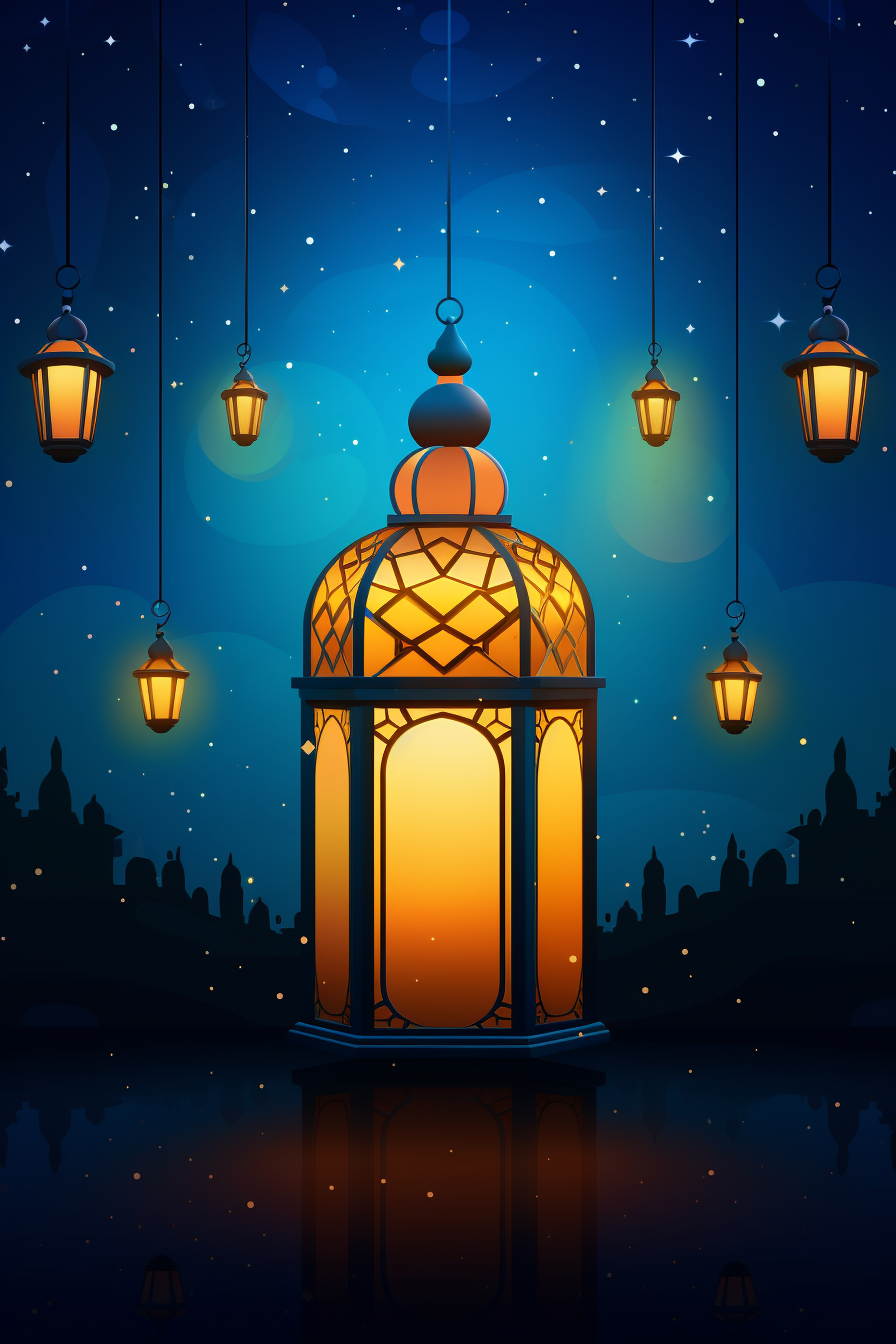 Arabic lantern of ramadan celebration background