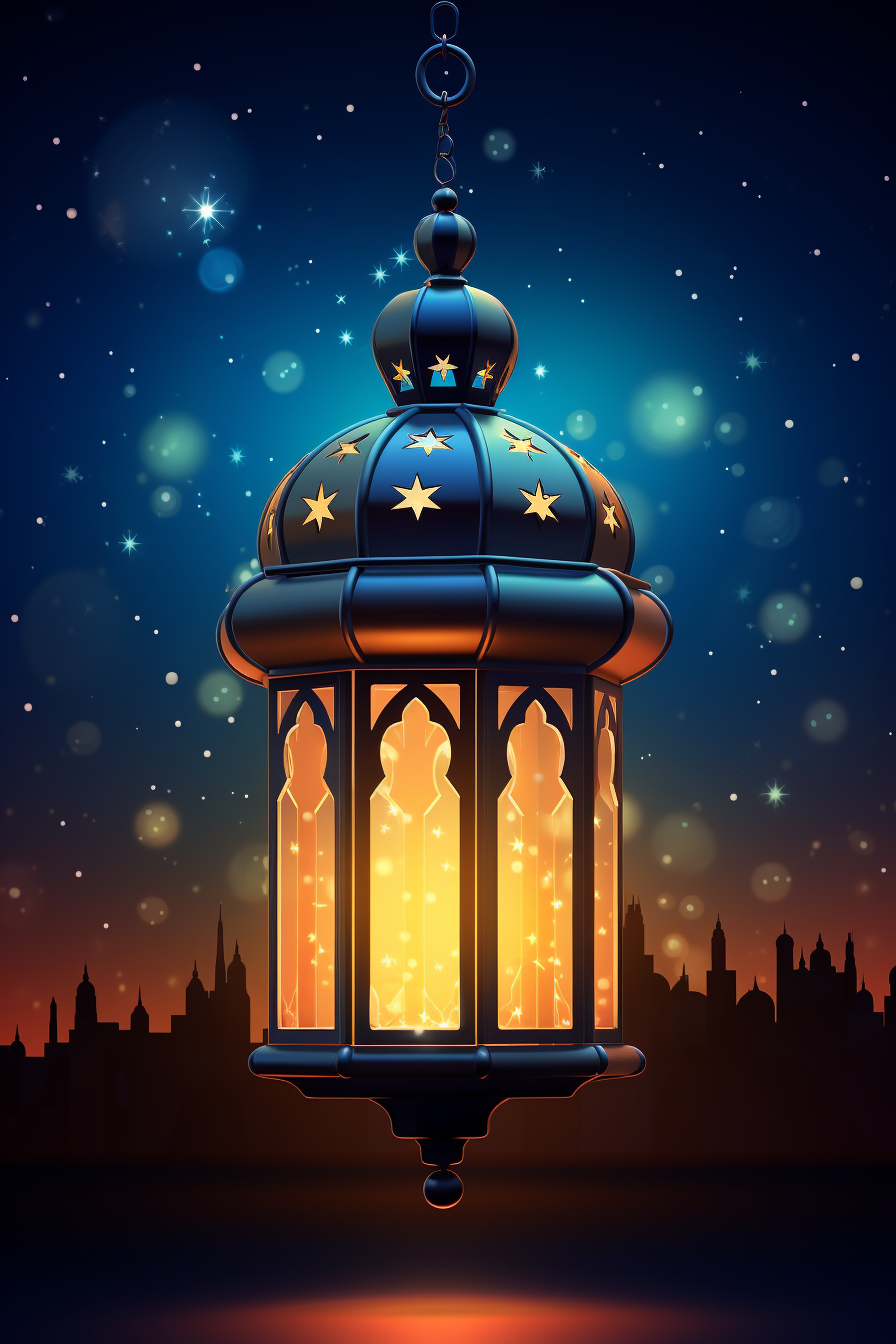 Arabic lantern of ramadan celebration background