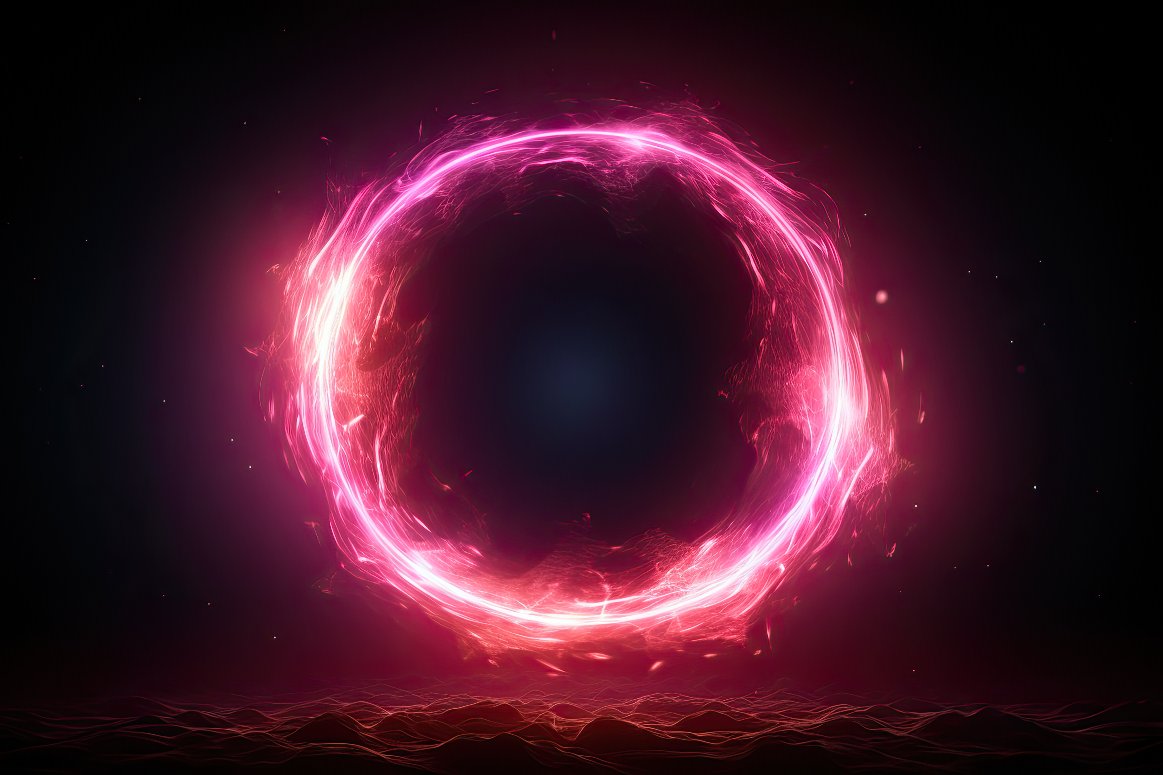 Circular purple aura on dark isolated background