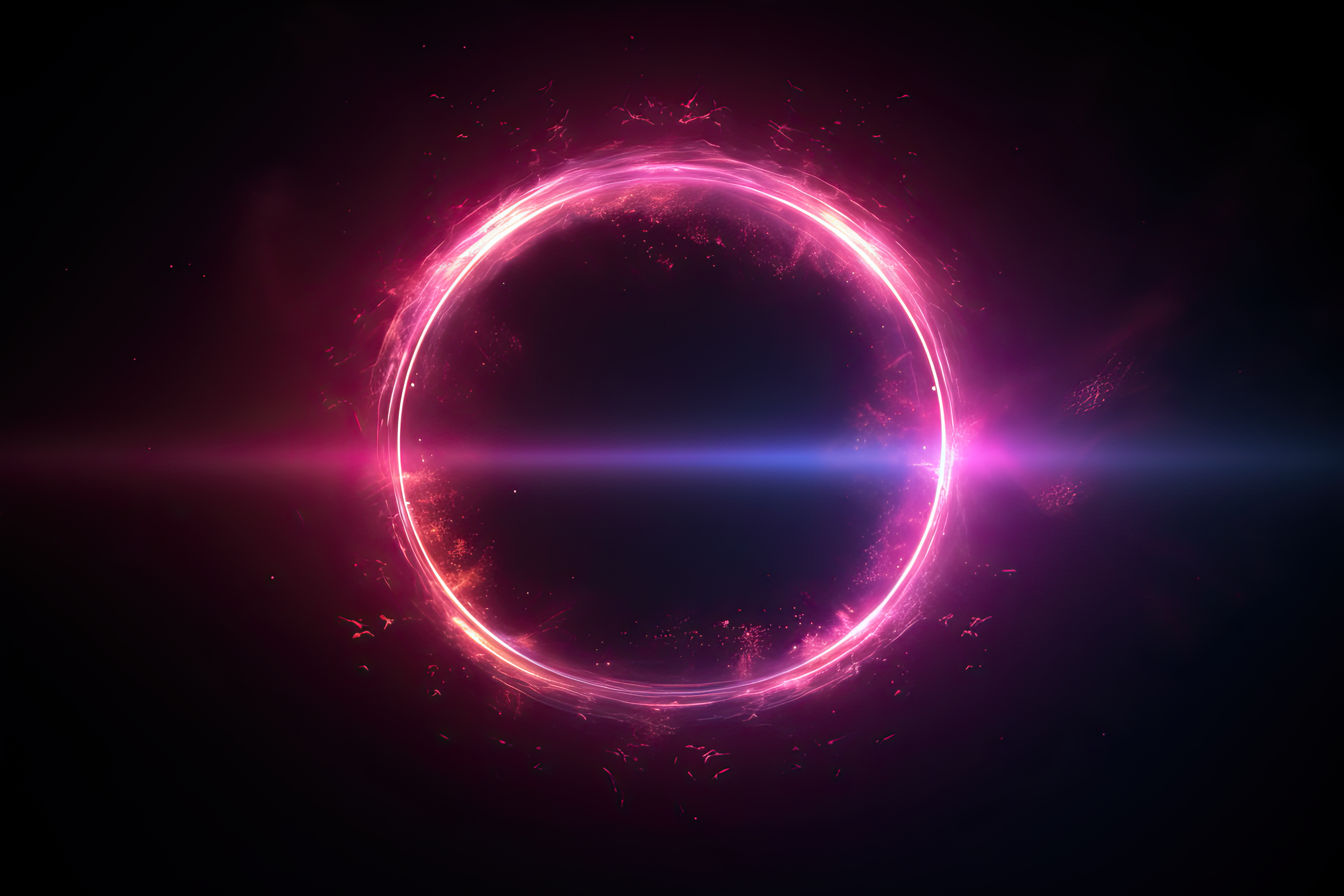 Circular purple aura on dark isolated background