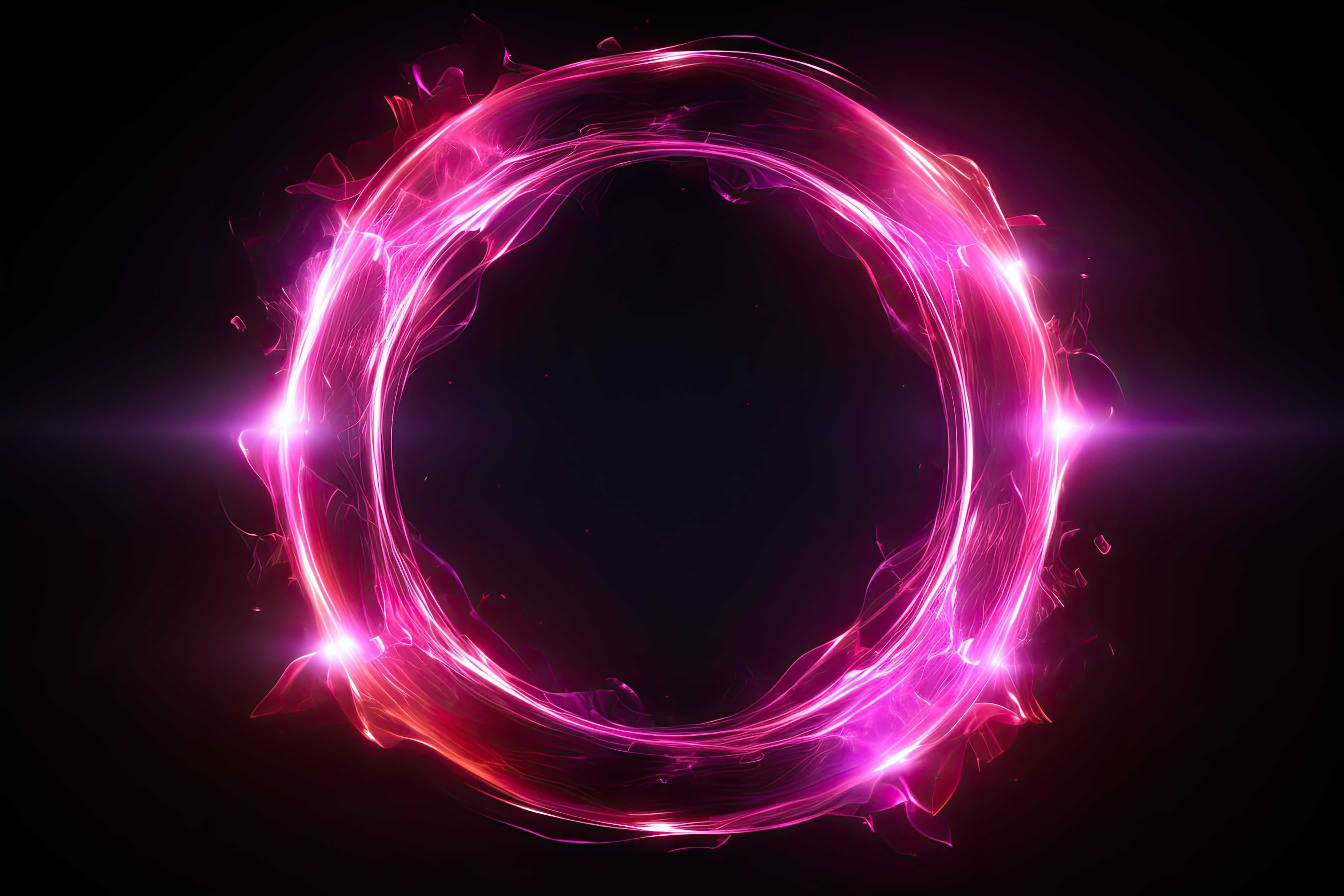 Circular purple aura on dark isolated background