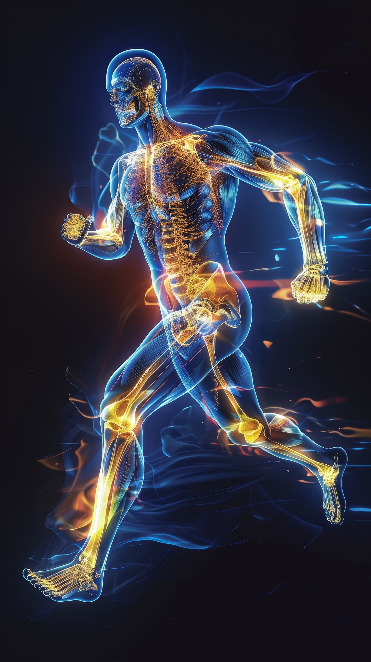 Illustration of the inner energy of a running man