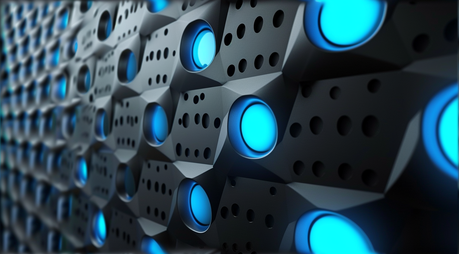 Modern 3d wallpaper with blue LED