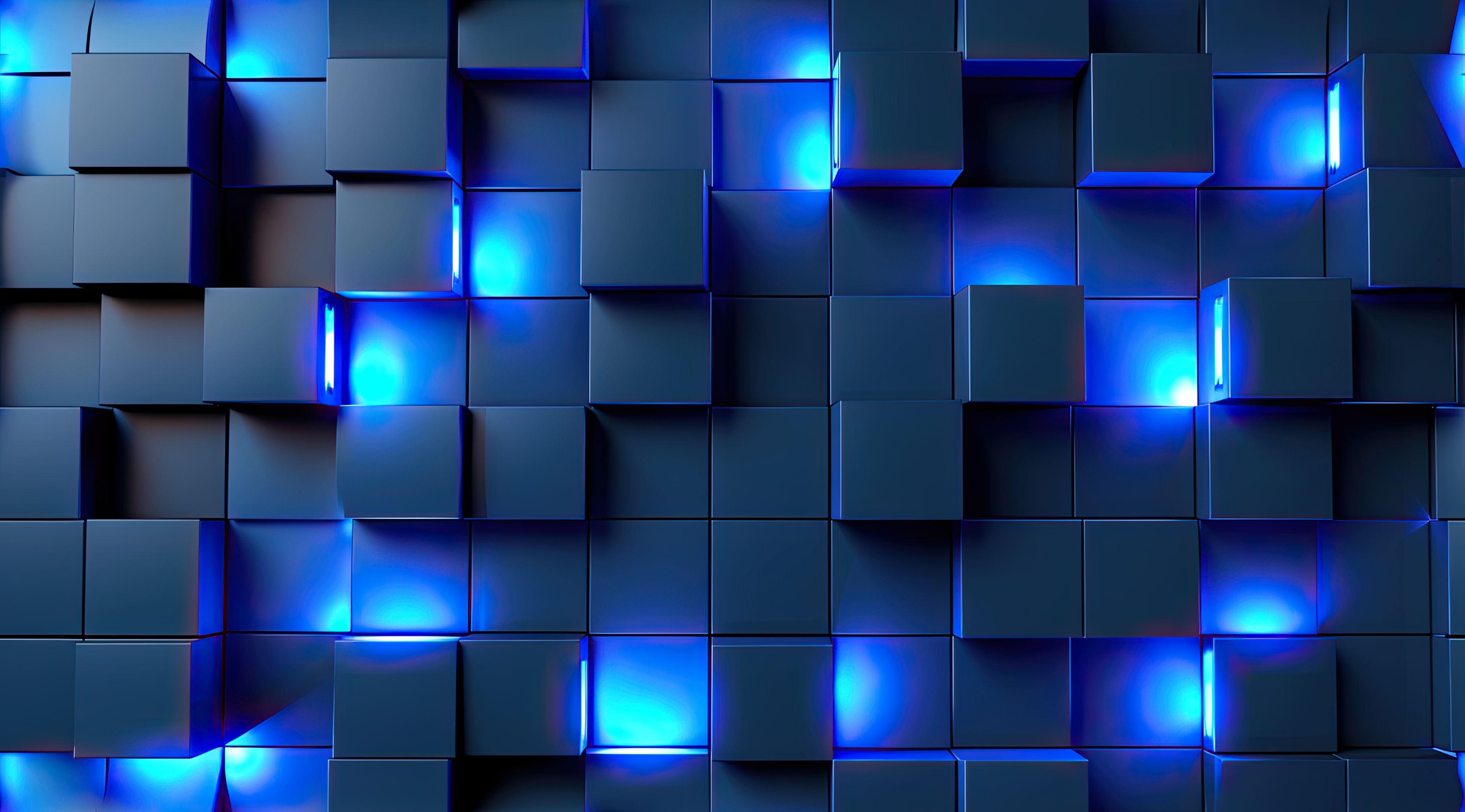 Modern 3d wallpaper with blue LED