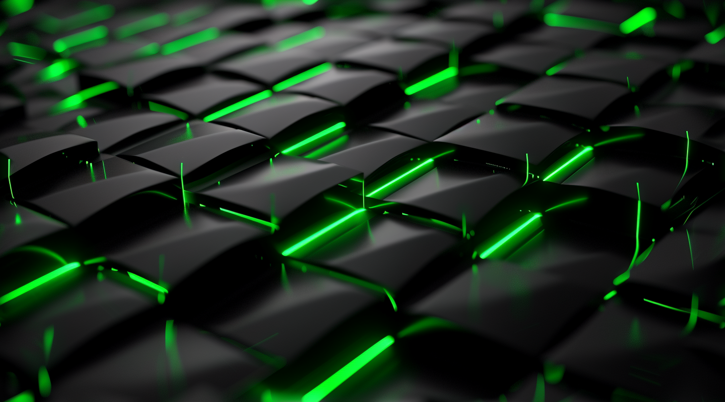 Modern 3d wallpaper with green LED