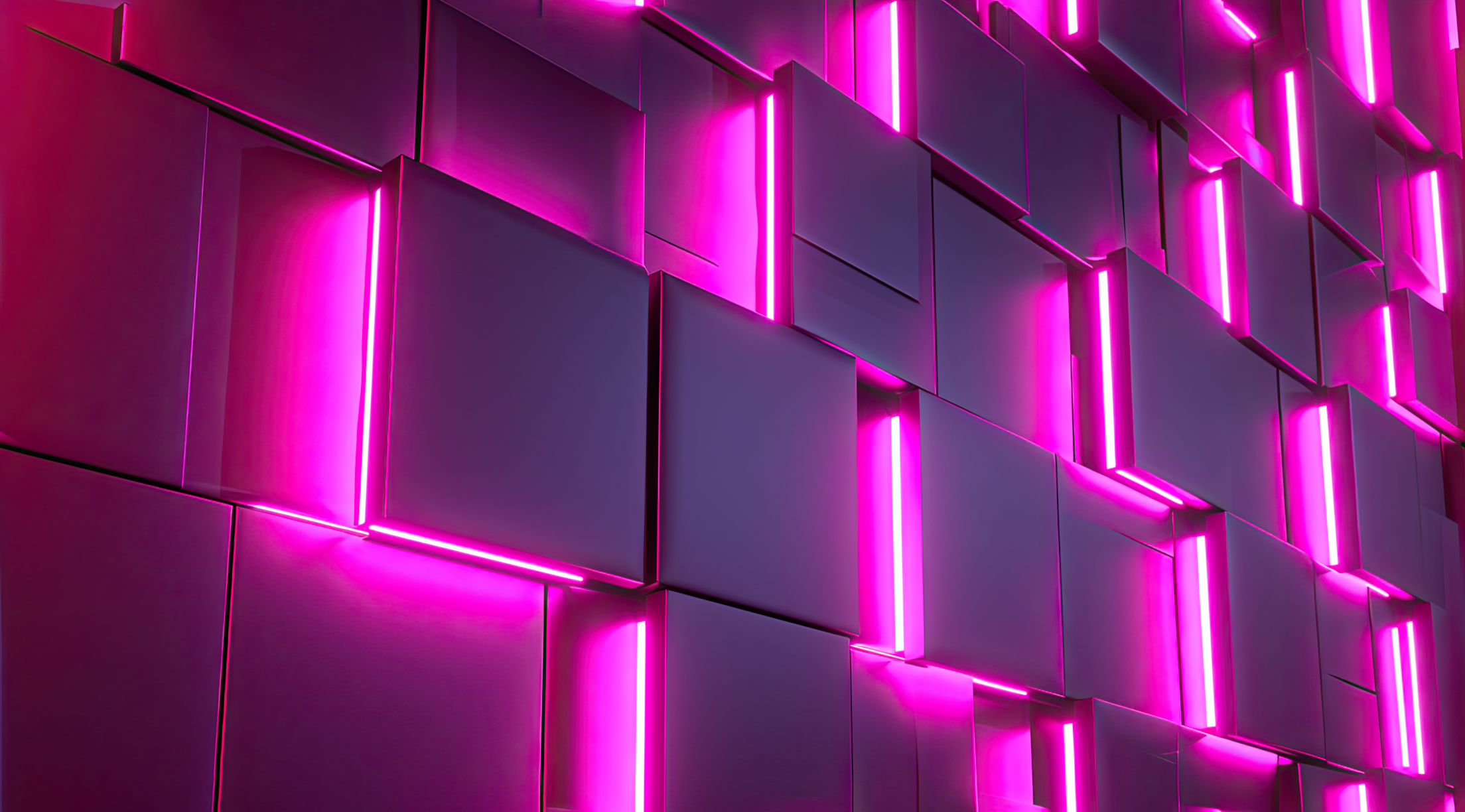 Modern 3d wallpaper with pink LED