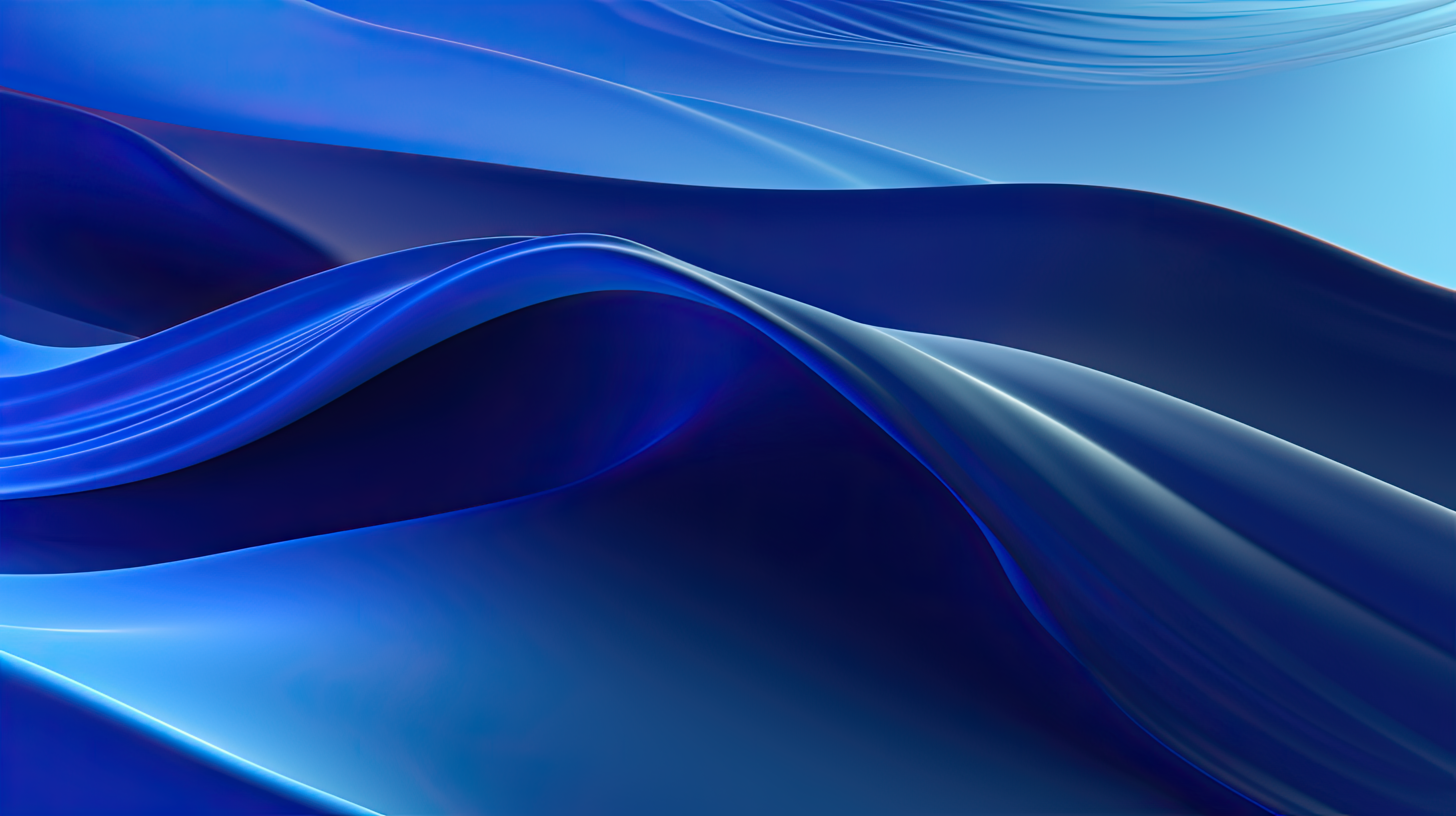 Modern abstract 3D backgound with blue wavy shapes