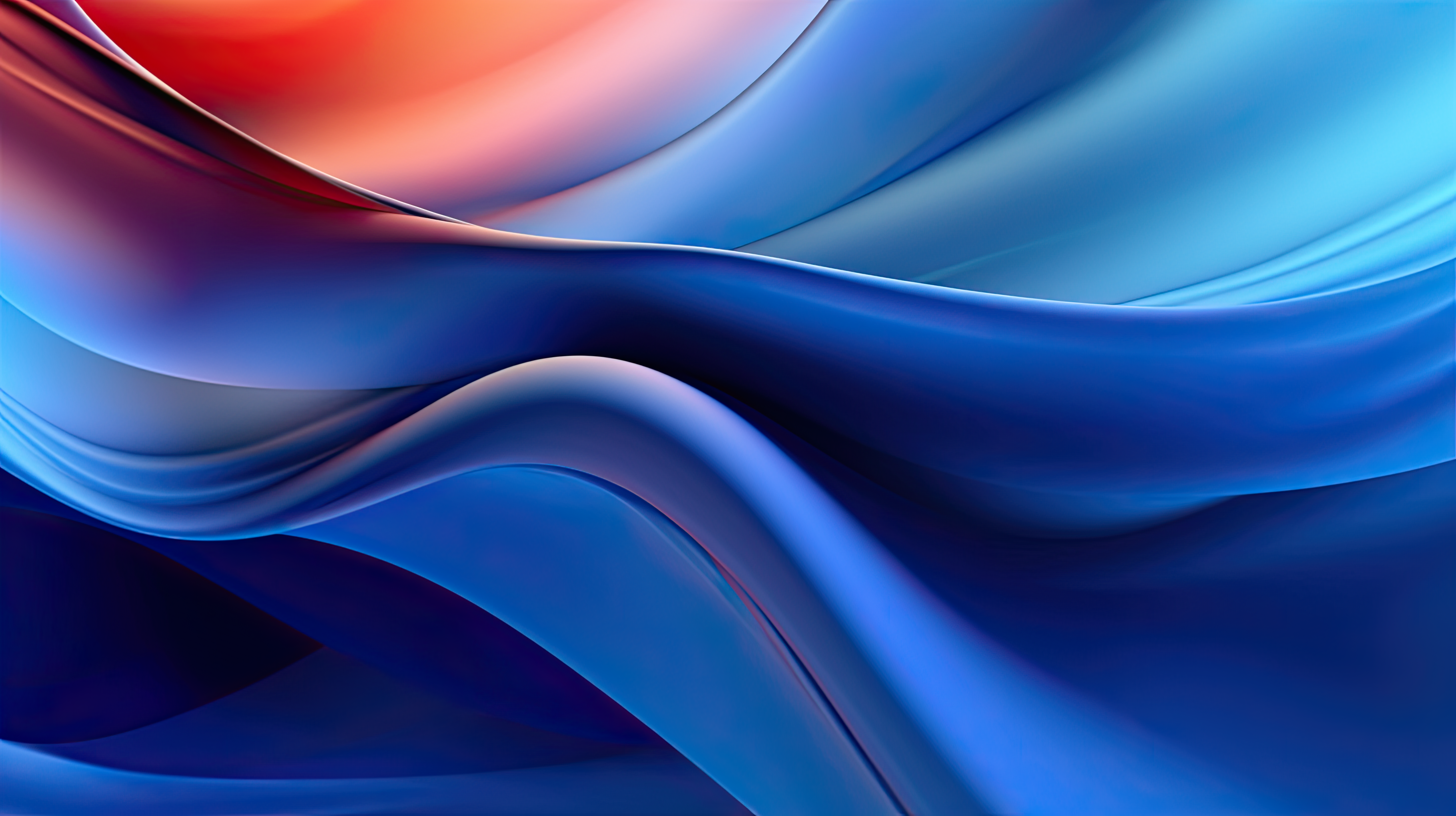 Modern abstract 3D backgound with blue wavy shapes