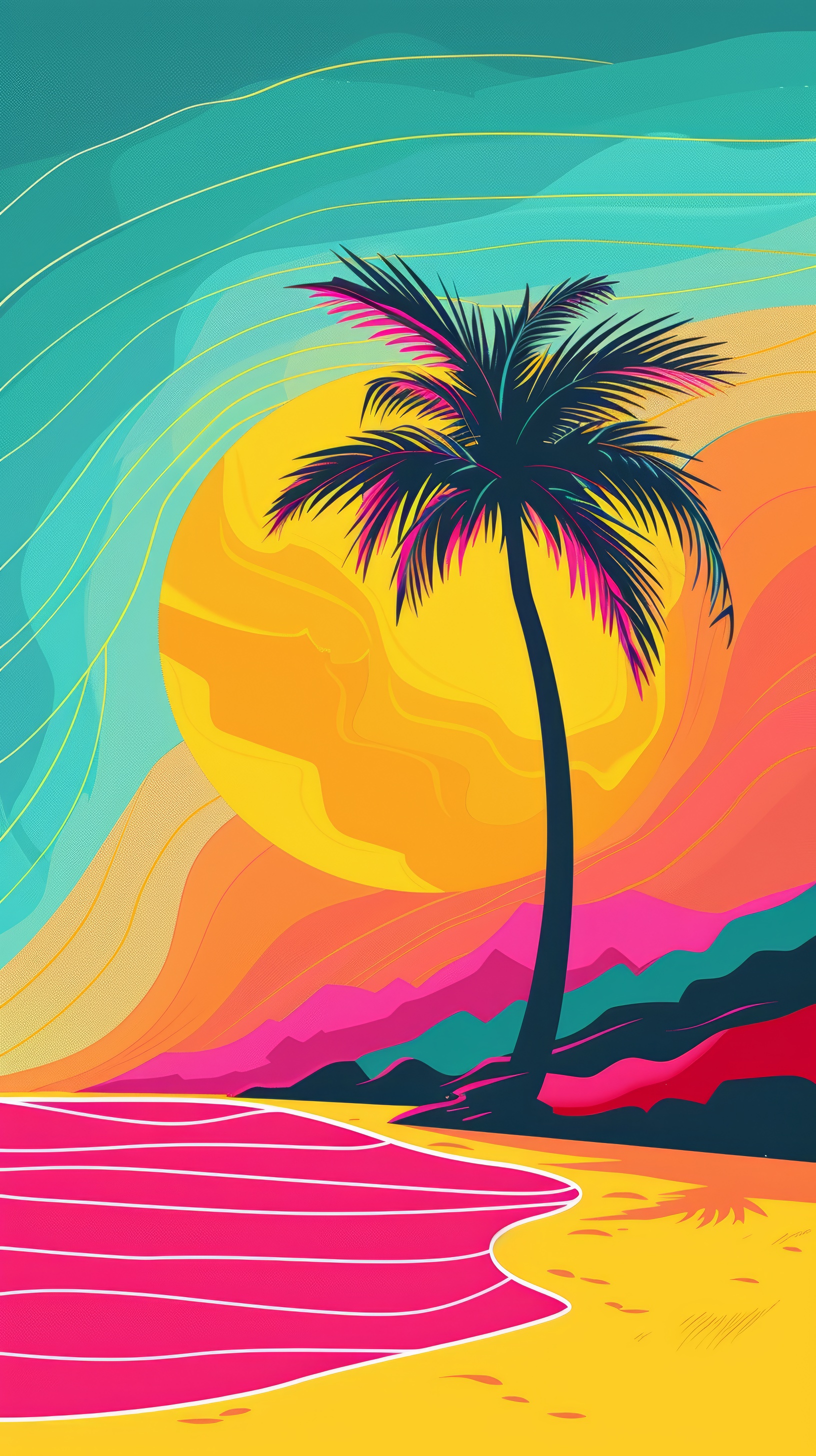 Palm tree silhouette vector