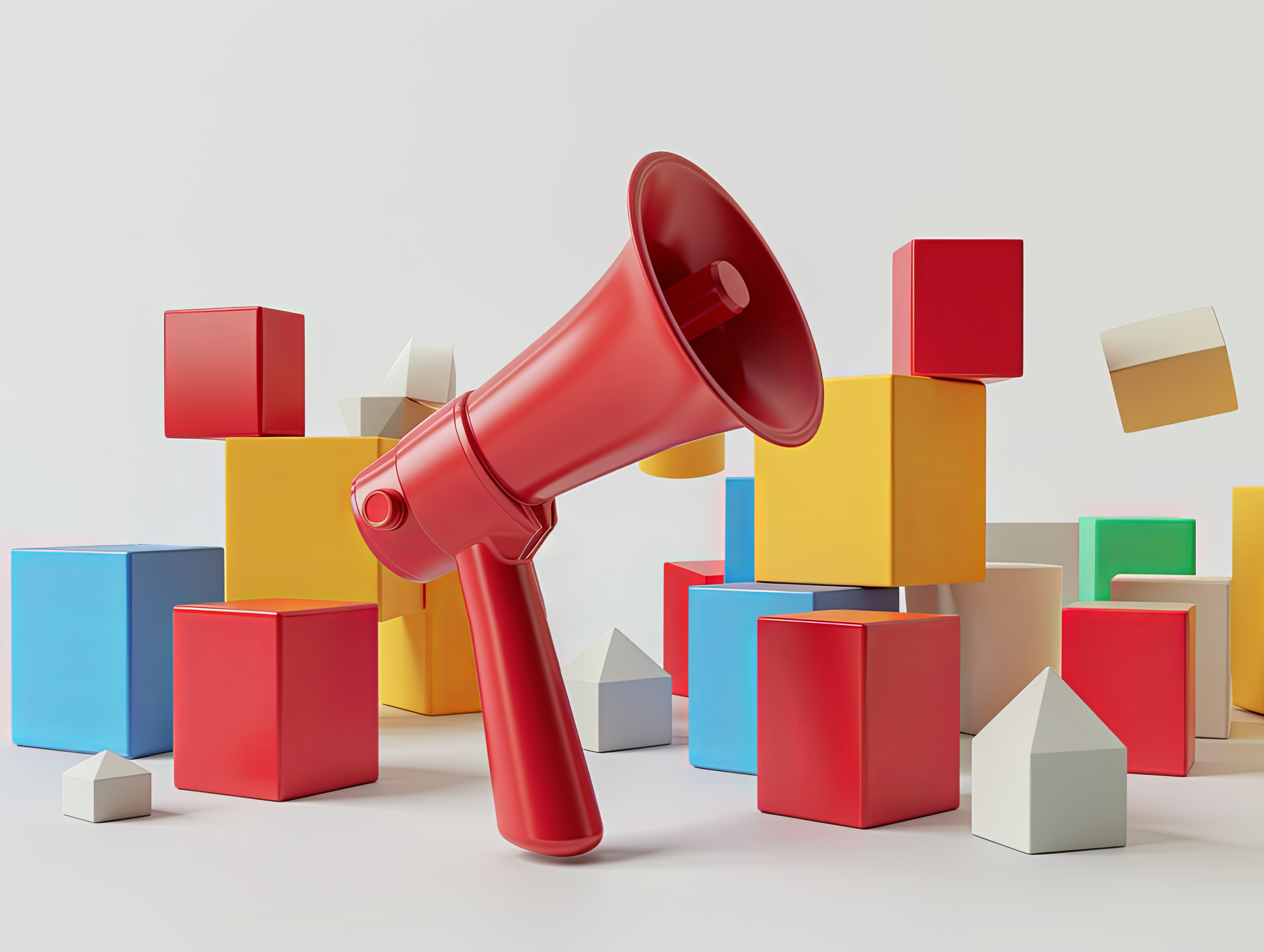 Product marketing with megaphone