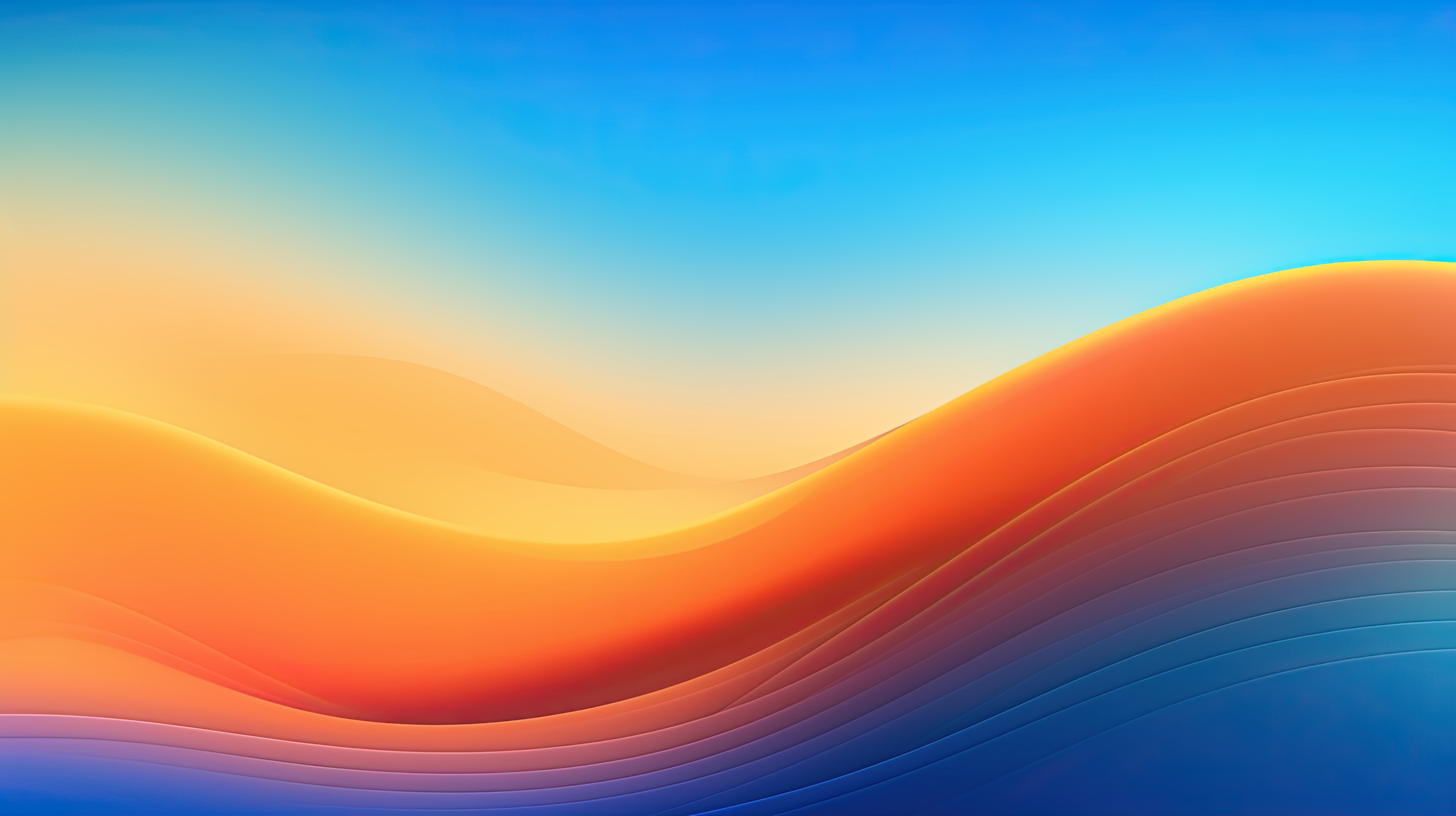 orange red blue abstract waves, gradient background