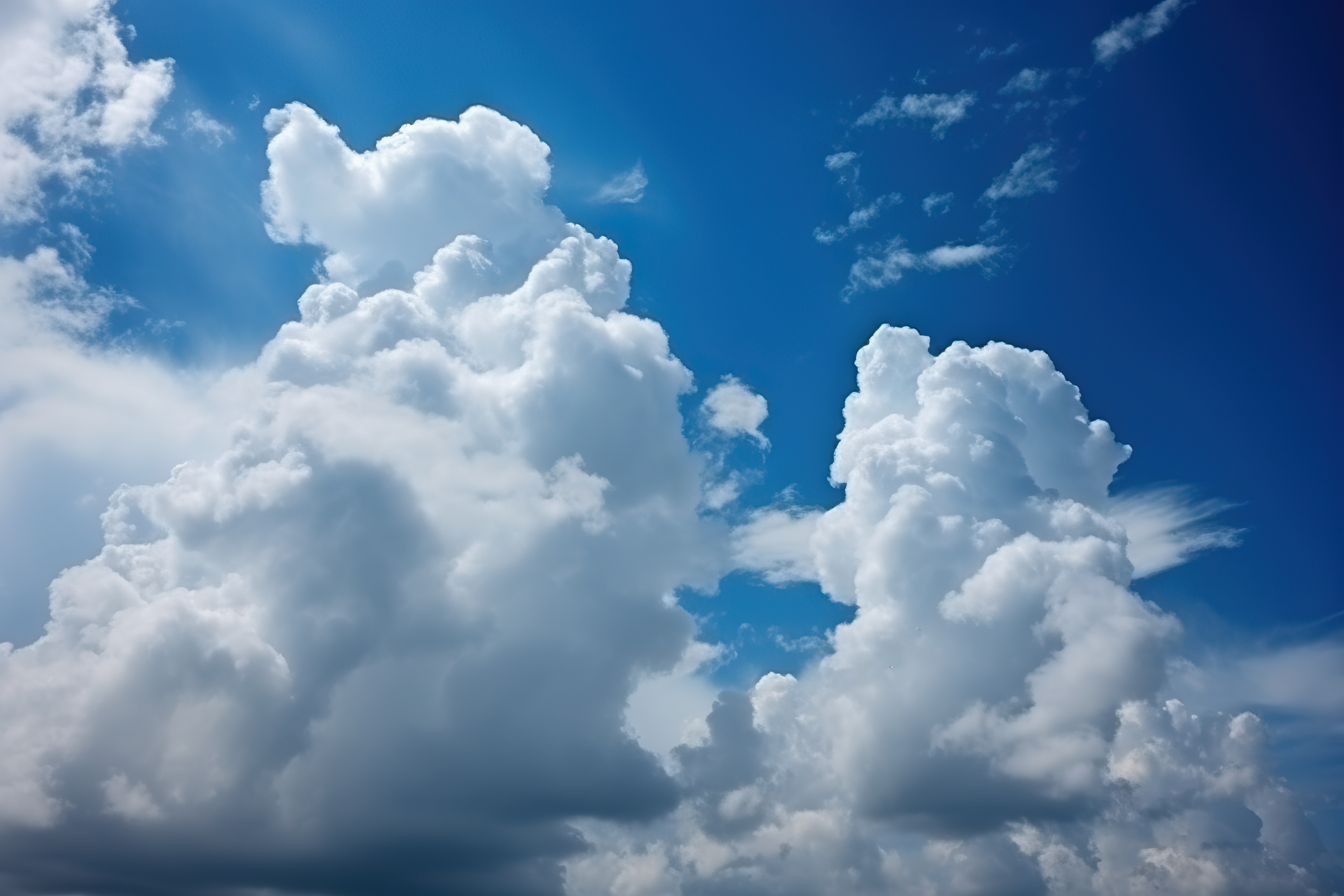 Beautiful soft clouds on blue sky, white clouds