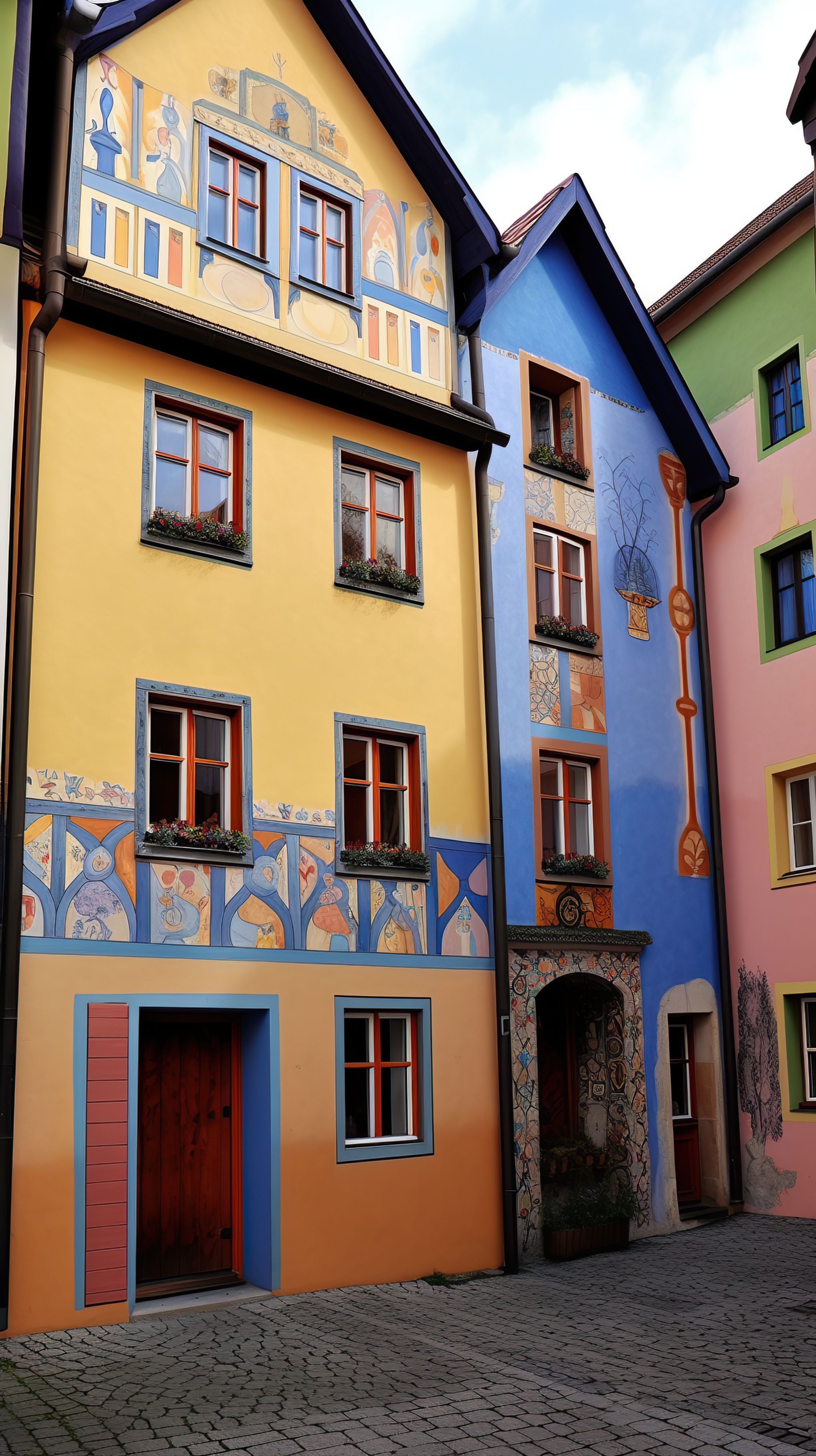 Colorful Buildings, AI Generative