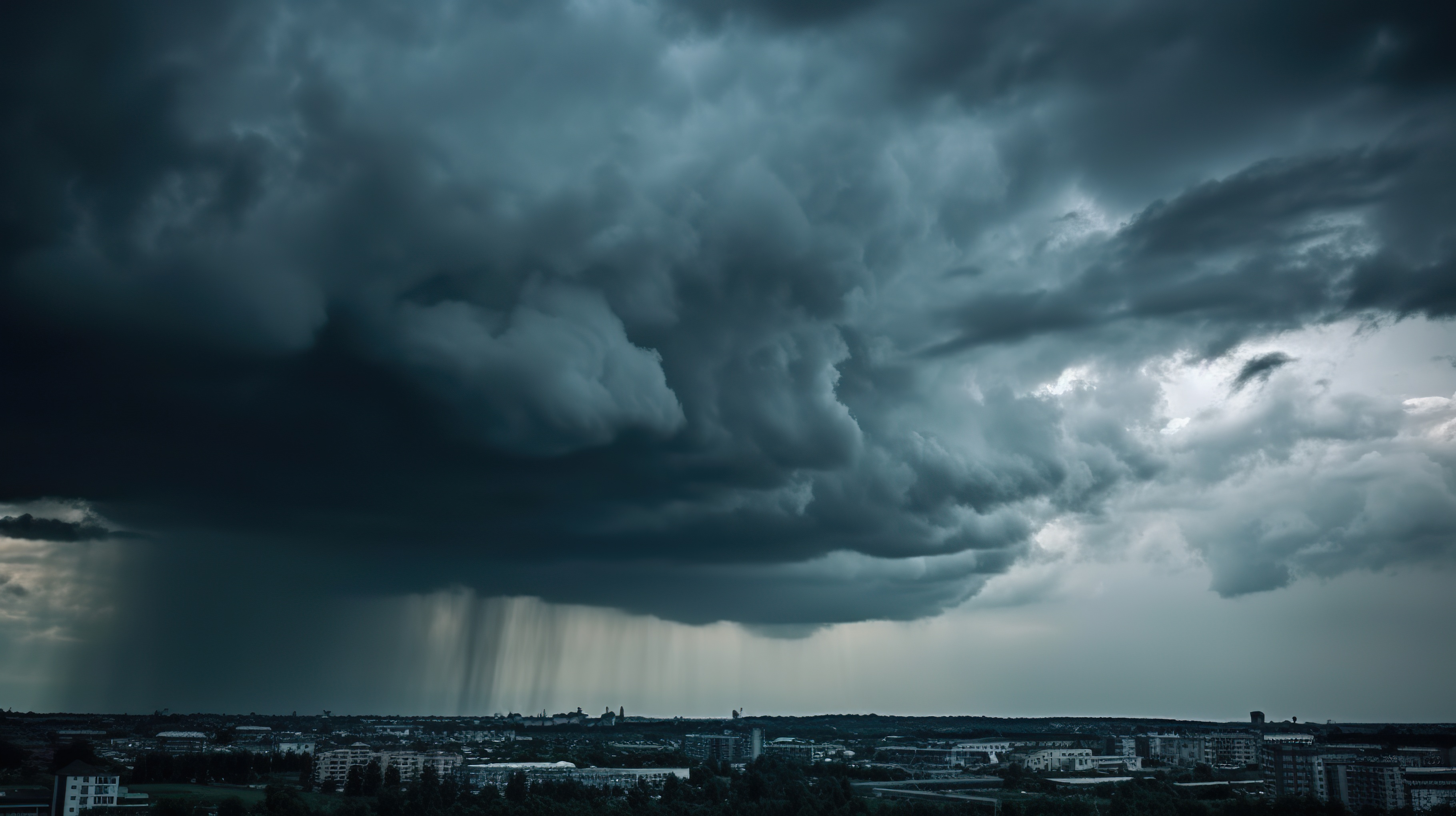 Dark Clouds Over City Skyline