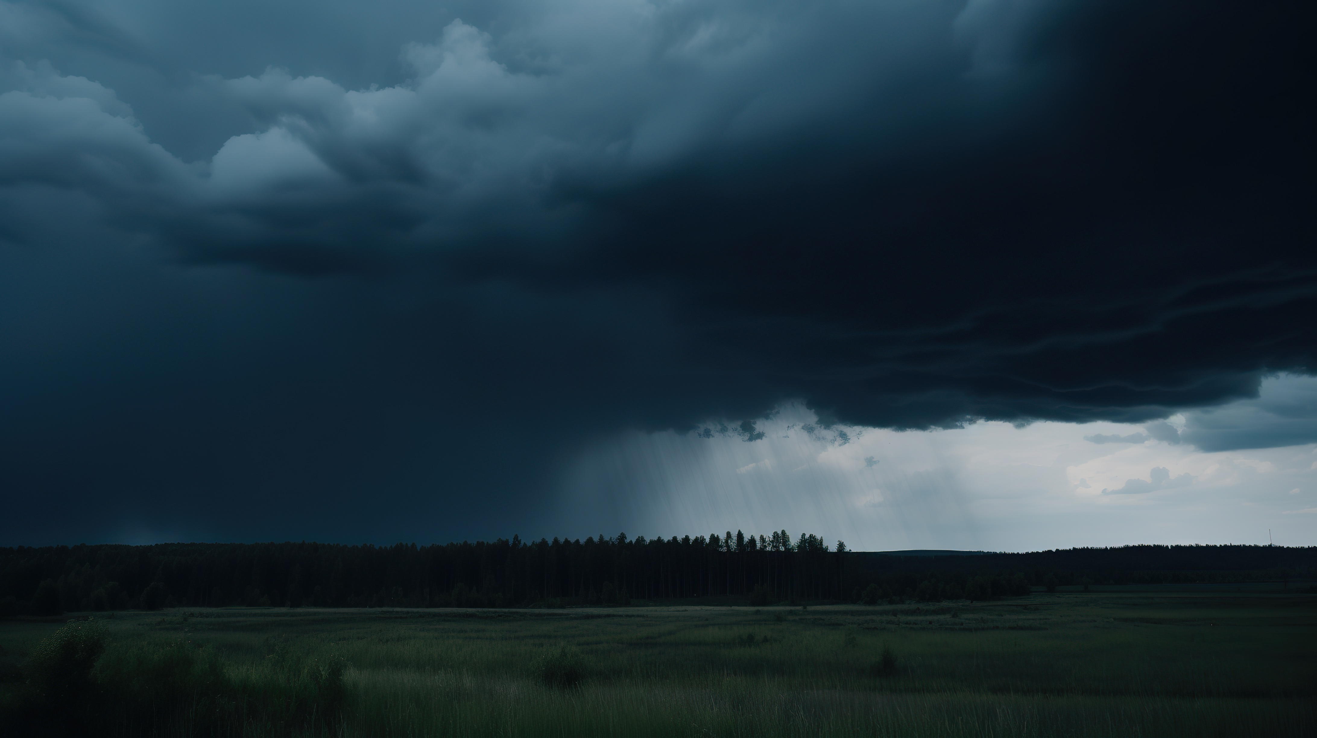 Dark Clouds Over a Field, Rainy Clouds