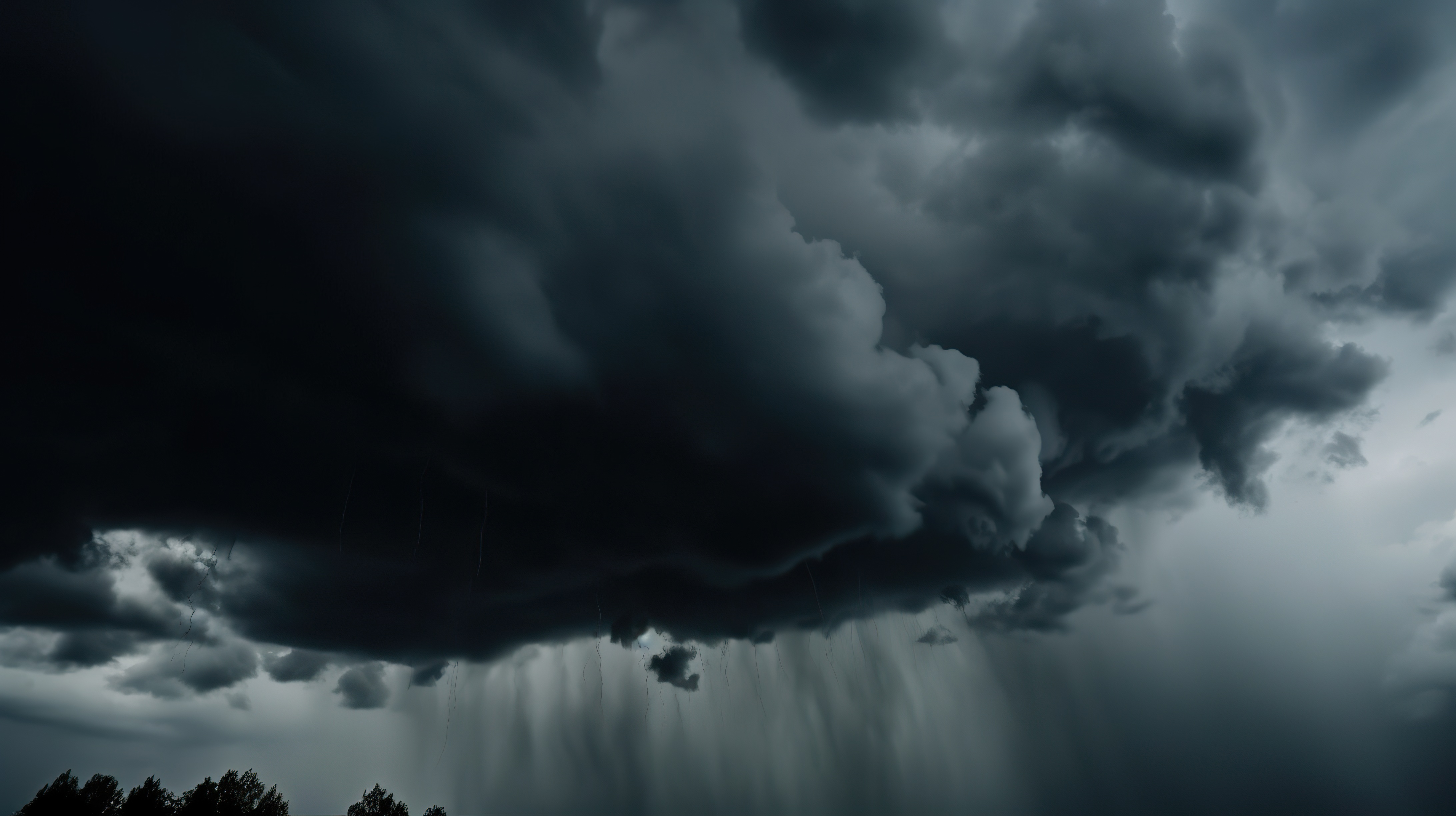 Dark Clouds Over a Field, Rainy Clouds