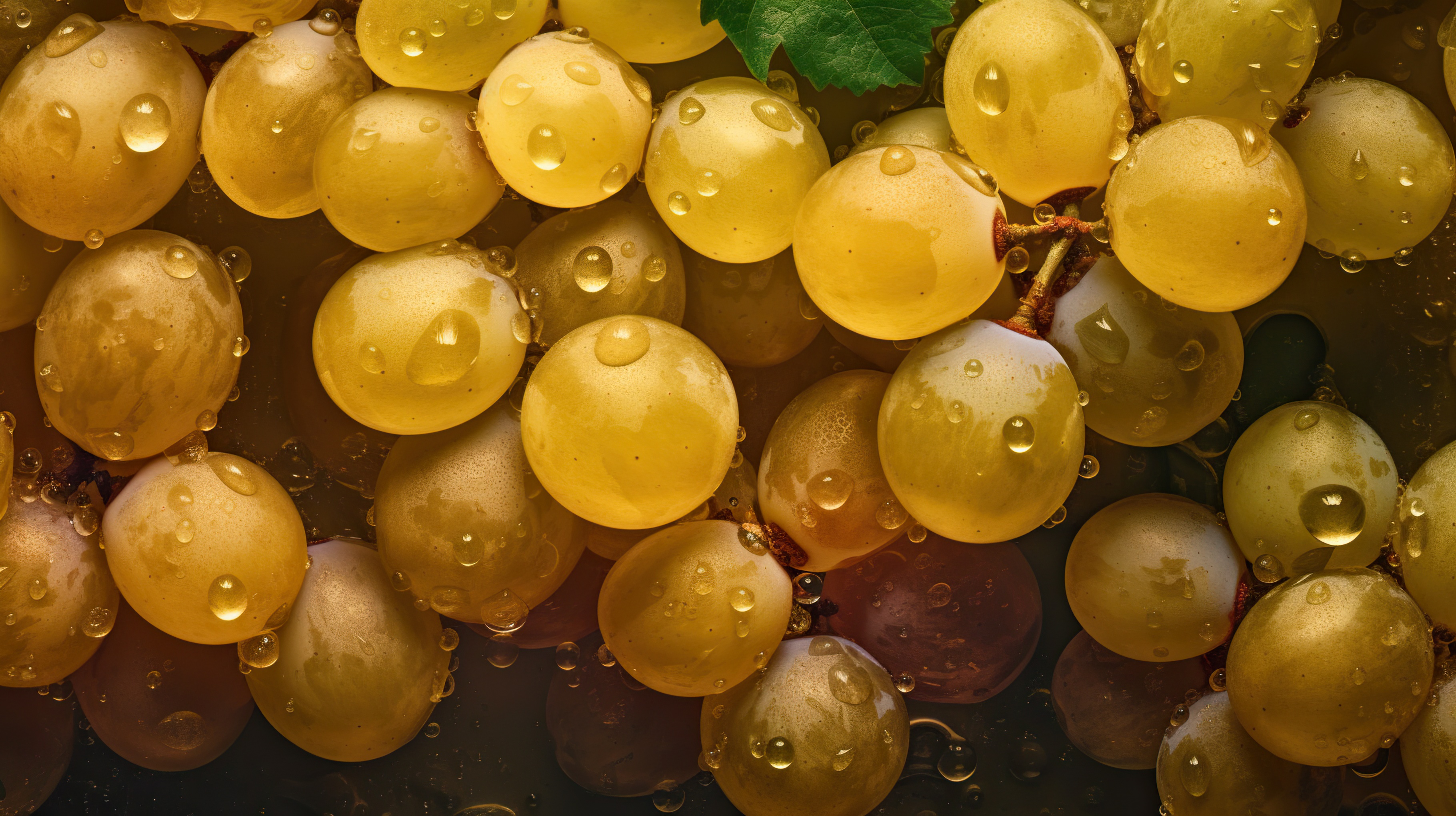 Fresh Grapes with Water Droplets on Dark Background, AI Generative