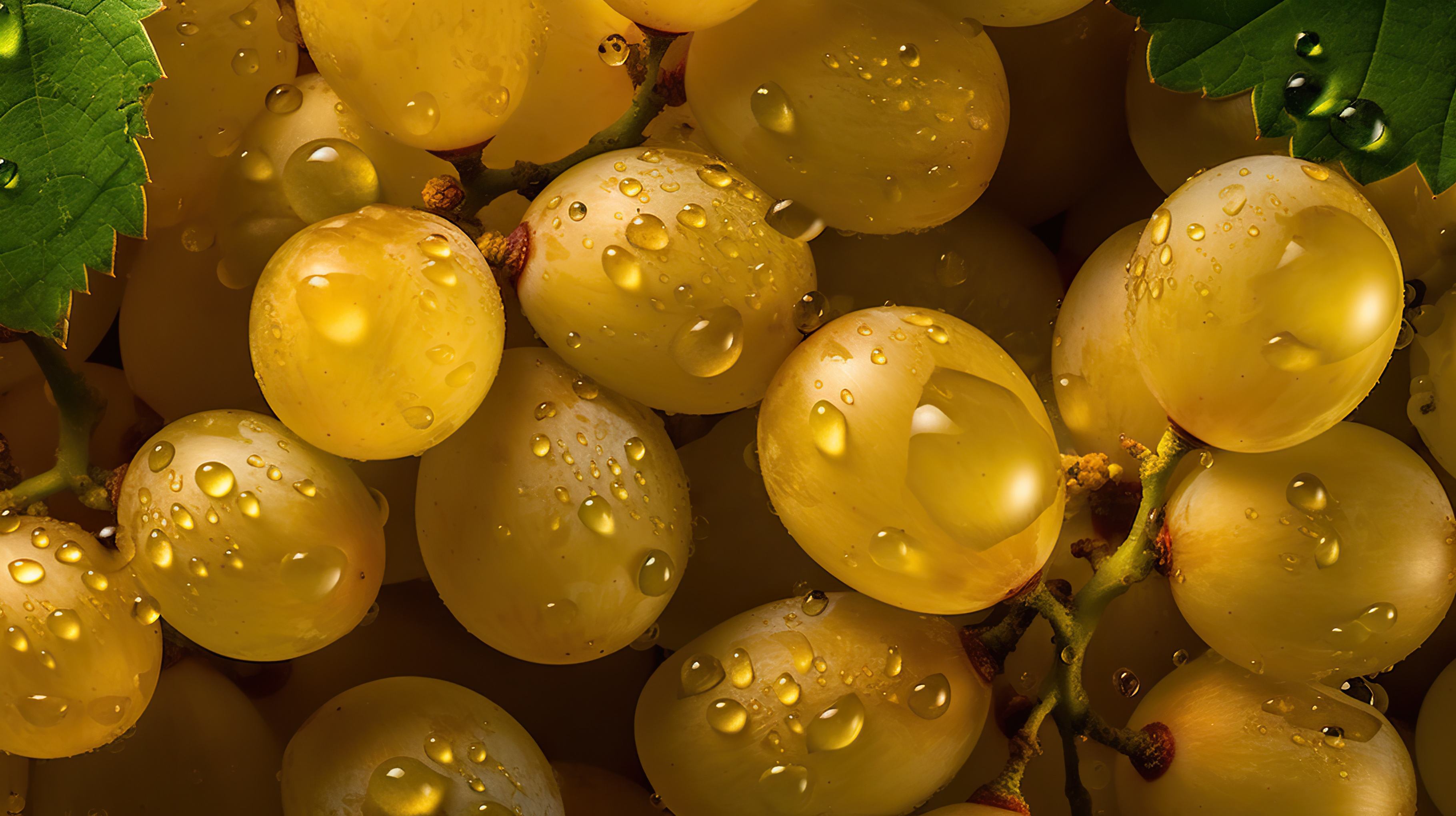 Fresh Grapes with Water Droplets on Dark Background, AI Generative