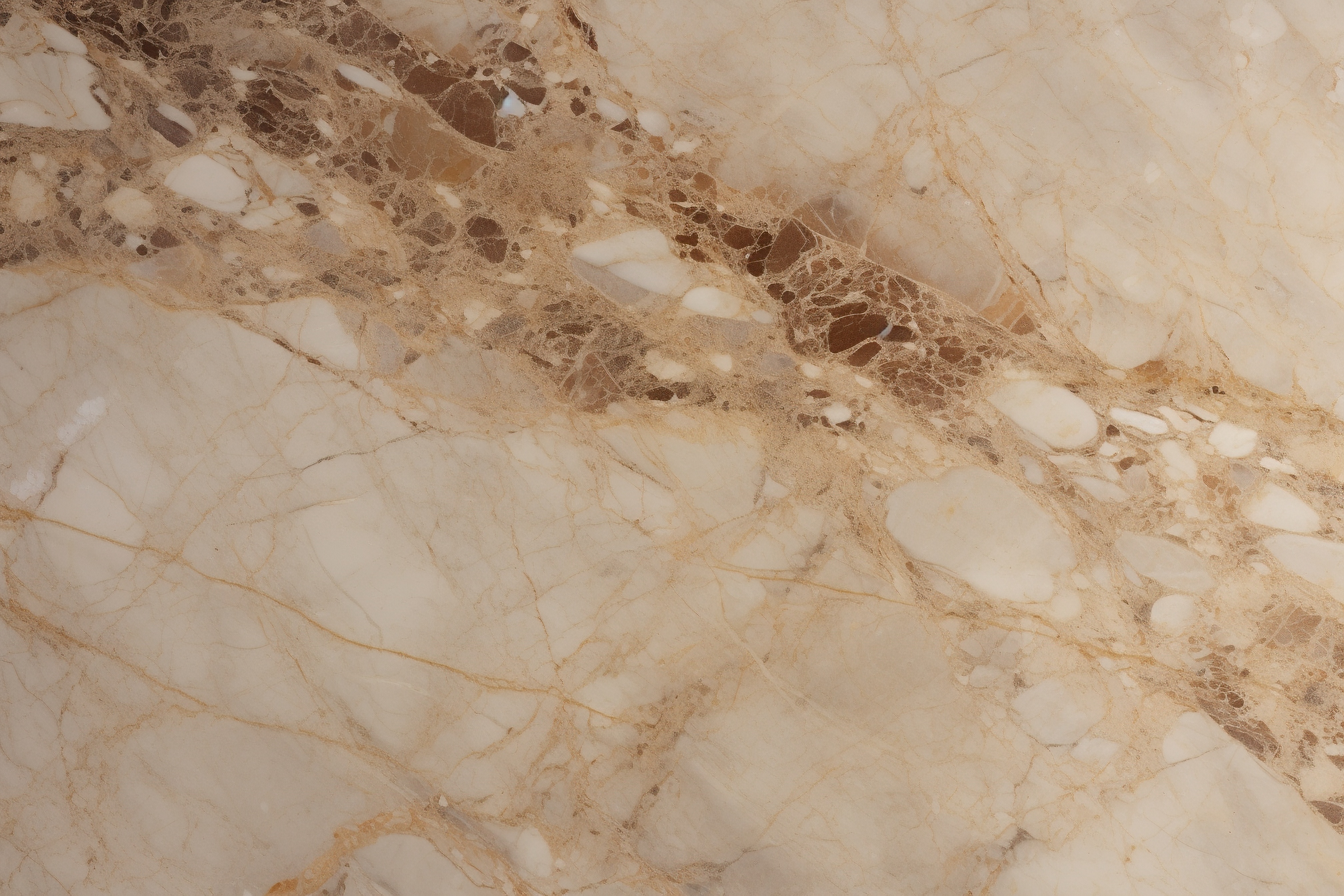Light cream marble with brown and gold flecks texture background