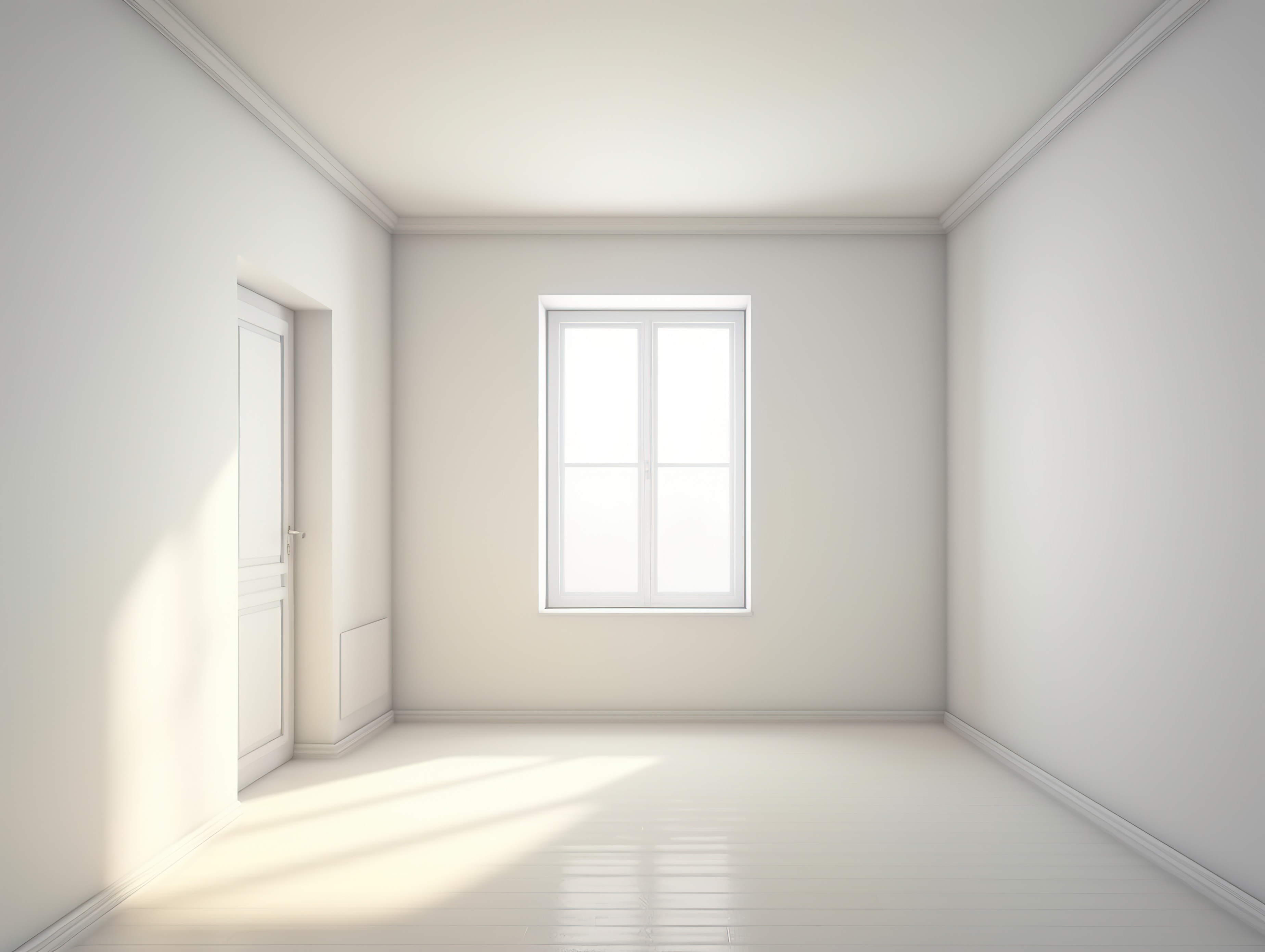 White room with window and door